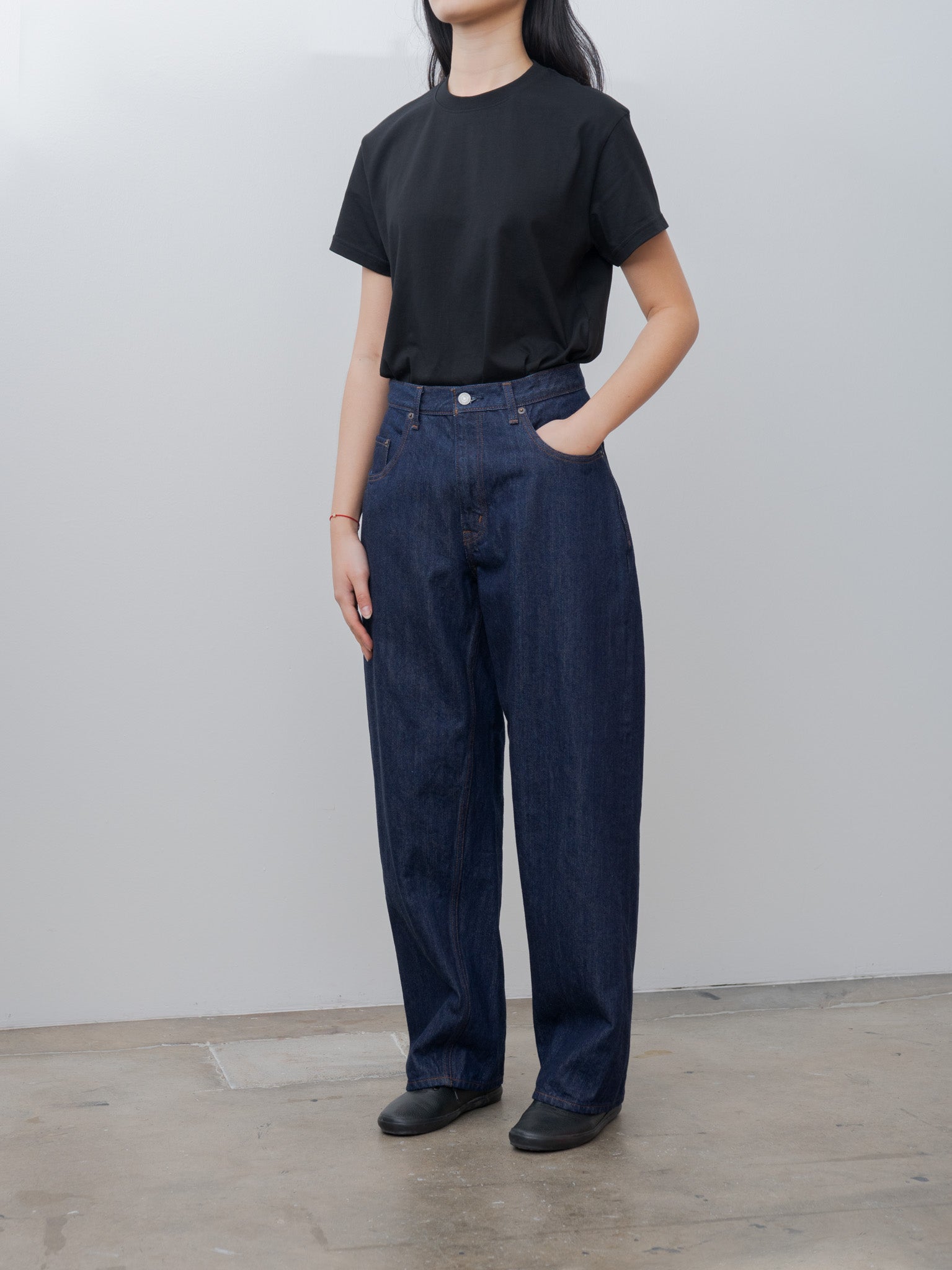 Namu Shop - Ciota Baggy 5 Pocket Pants - Navy/One Wash