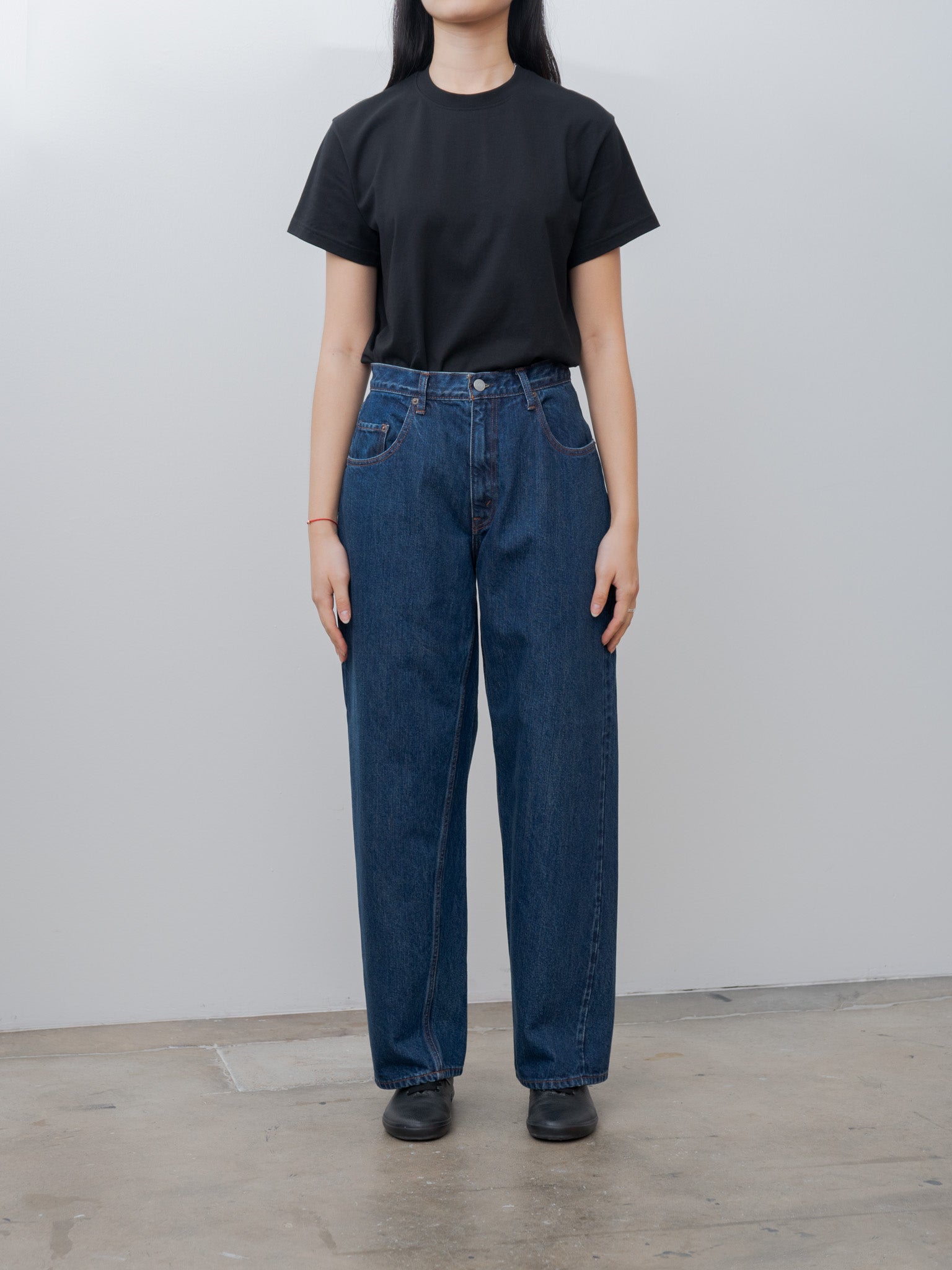 Namu Shop - Ciota Baggy 5 Pocket Pants - Dark Blue Damage