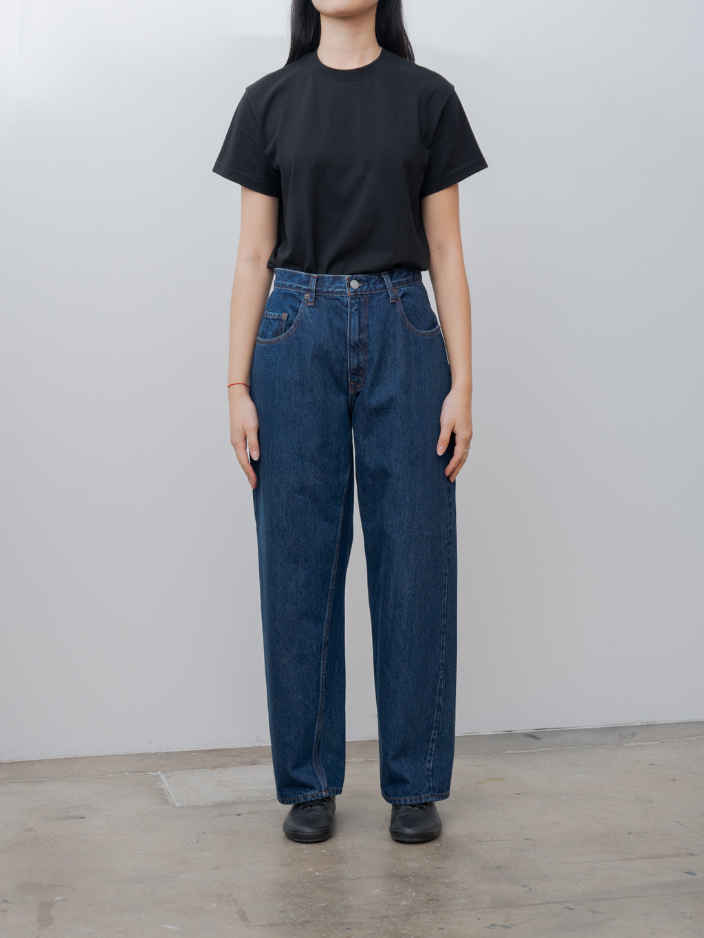 Namu Shop - Ciota Baggy 5 Pocket Pants - Dark Blue Damage