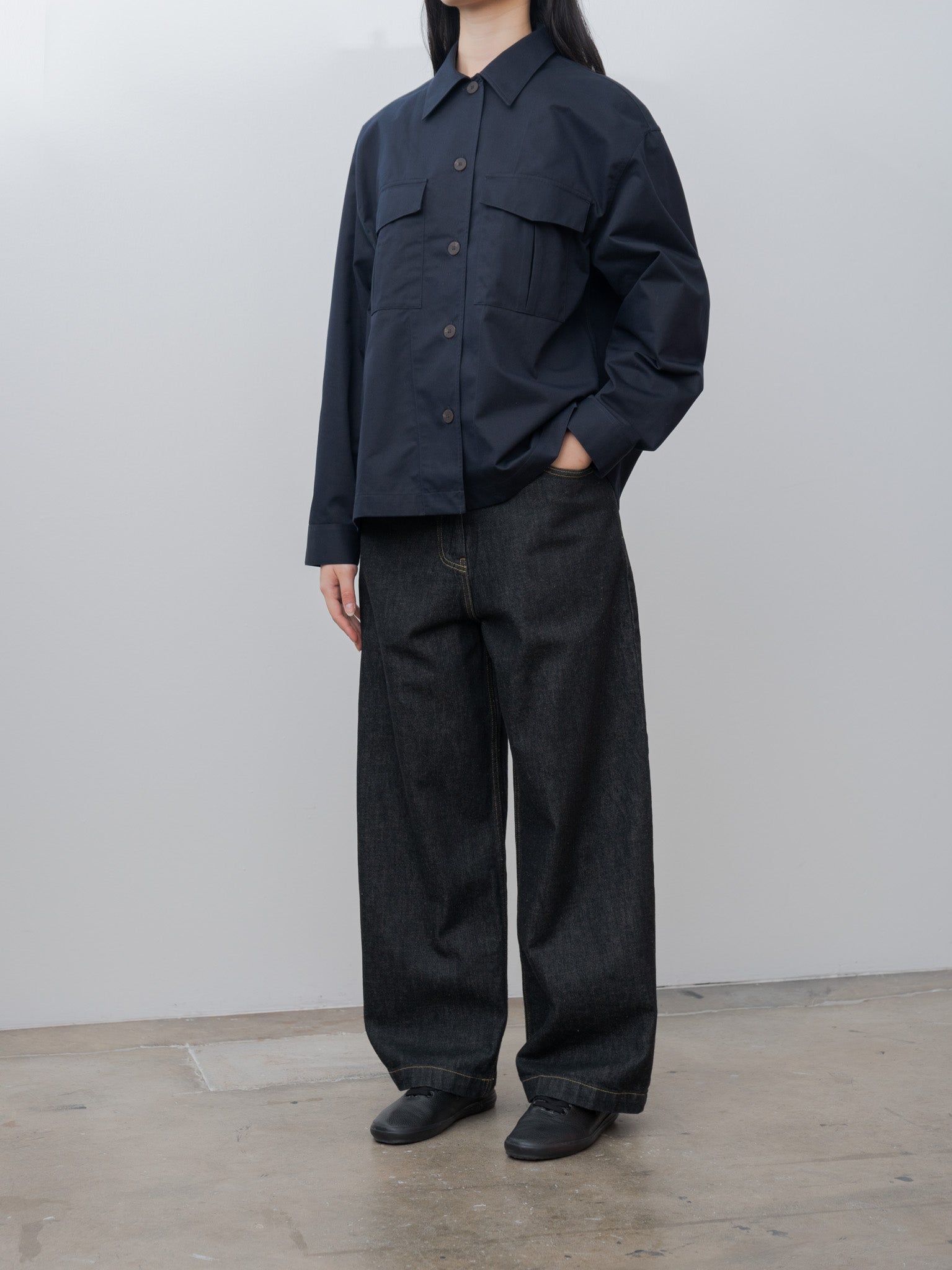 Namu Shop - Studio Nicholson KUKES Shirt Jacket - Darkest Navy