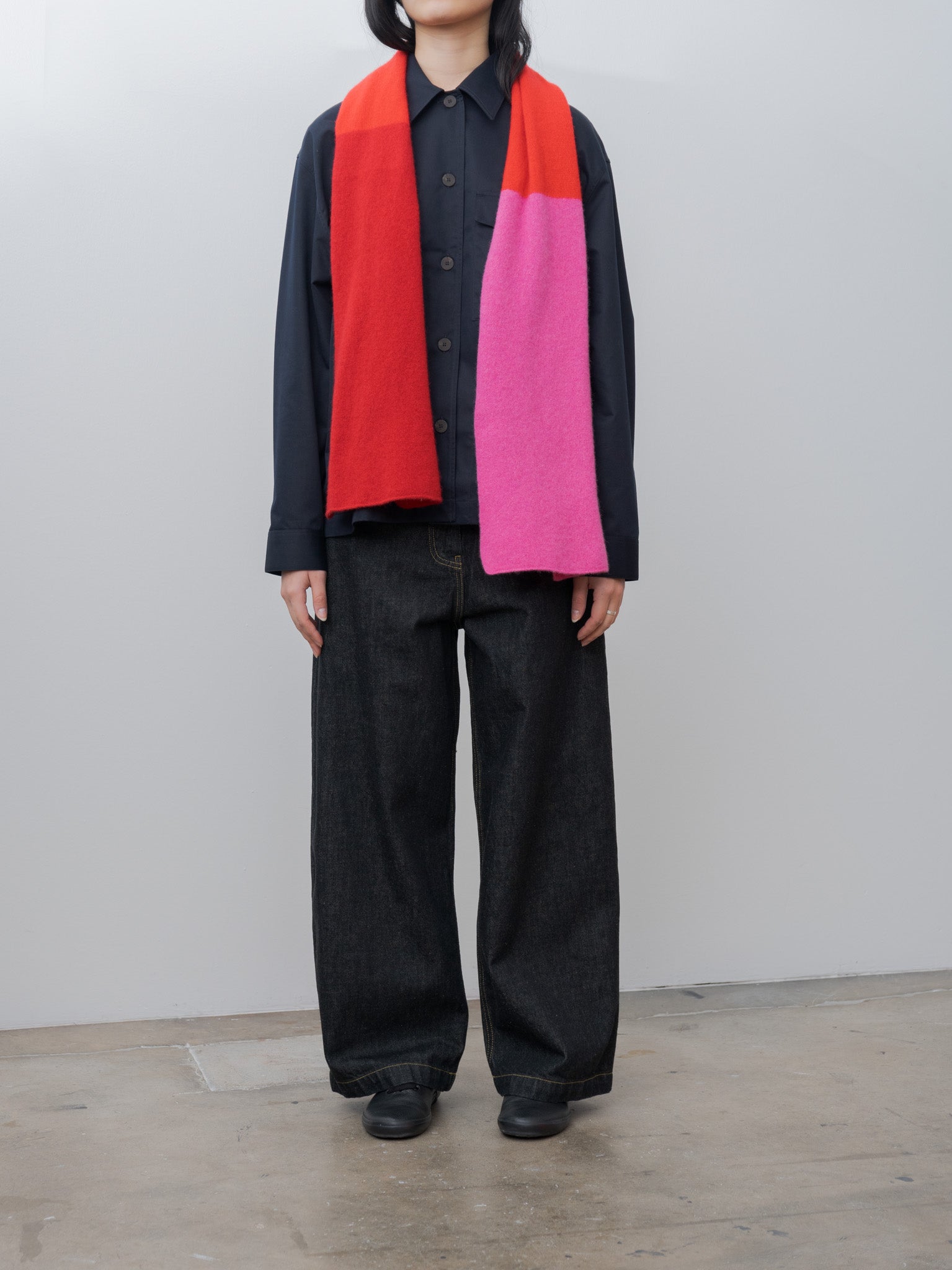 Namu Shop - Cecilie Telle Block Scarf - Red Pink