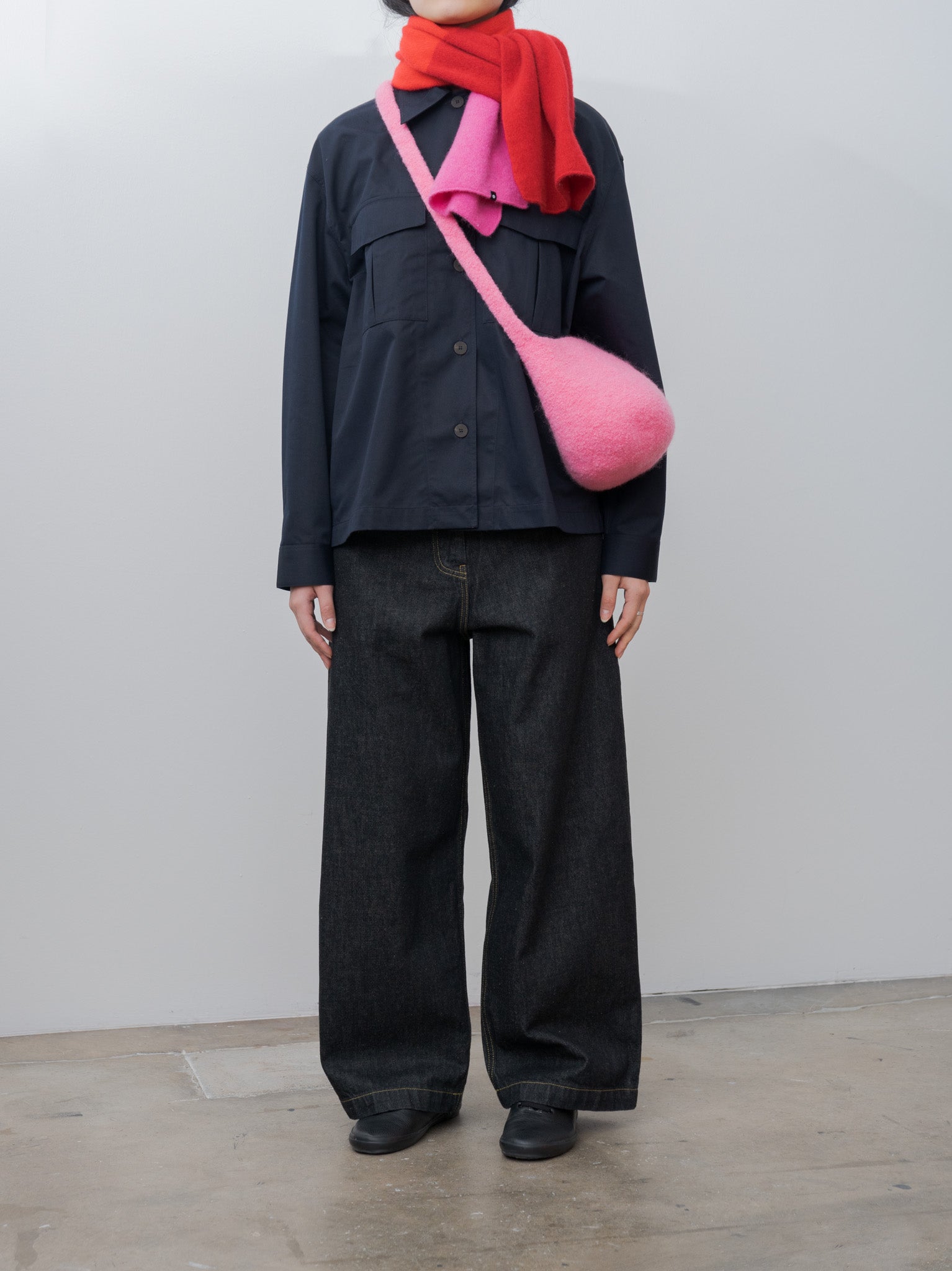 Namu Shop - Cecilie Telle Block Scarf - Red Pink