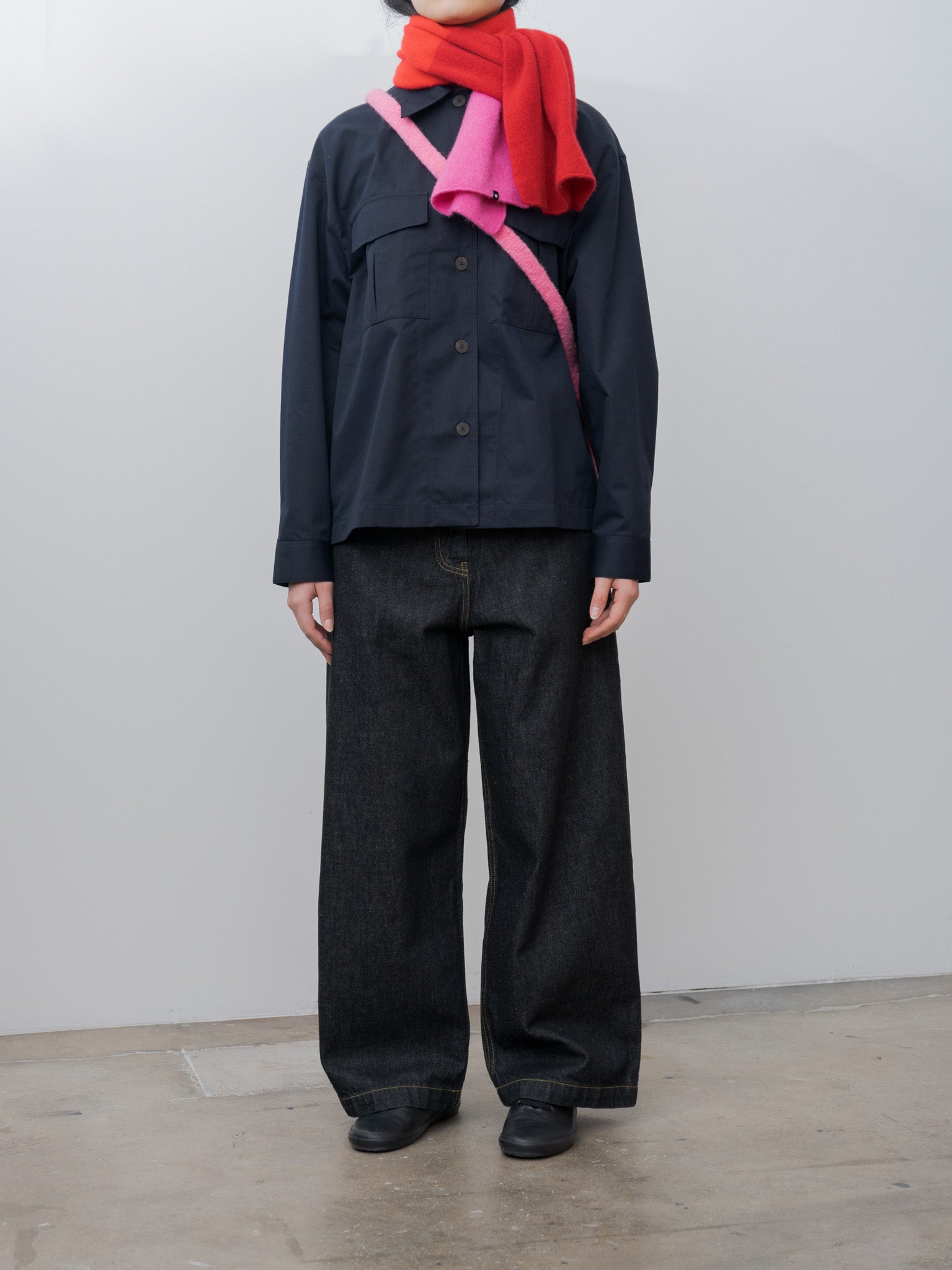 Namu Shop - Cecilie Telle Block Scarf - Red Pink