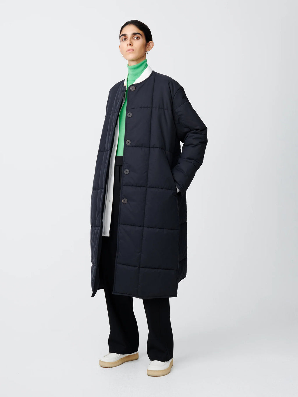 Namu Shop - Studio Nicholson Nilo Fine Crepe Cotton Turtleneck Tee - Apple