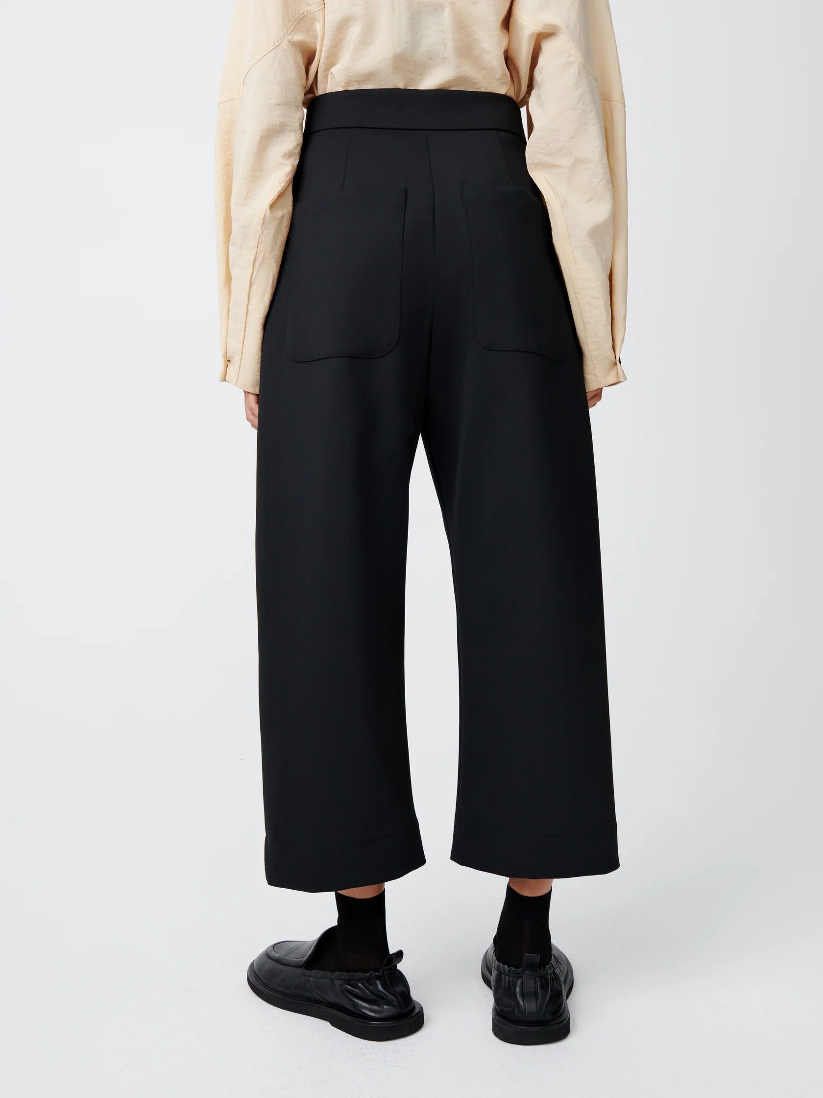 Namu Shop - Studio Nicholson Taupo Rounded Drop Crotch Pant - Light Bamboo
