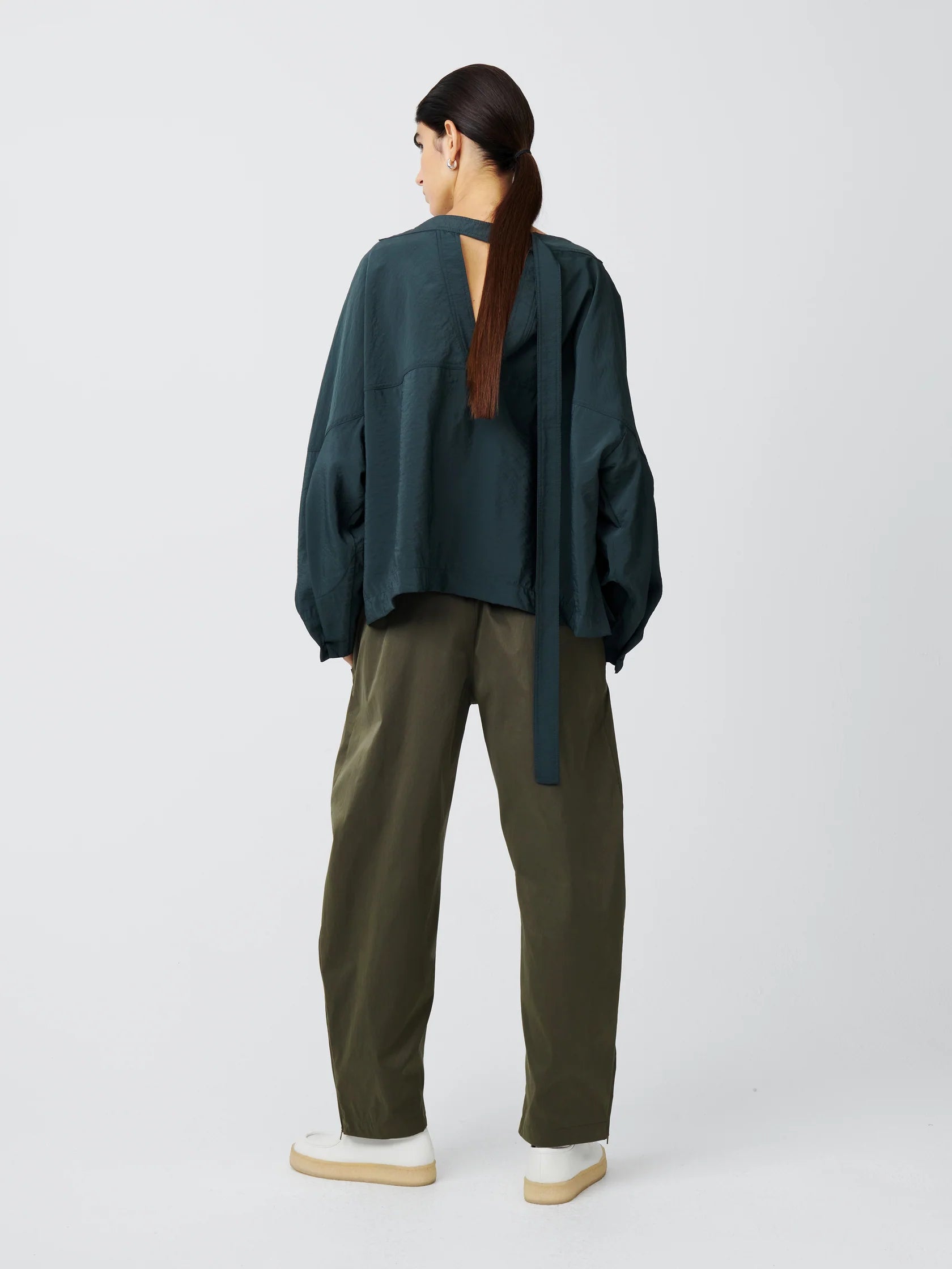 Namu Shop - Studio Nicholson Toba Sporty Curve Leg Pant - Army Green