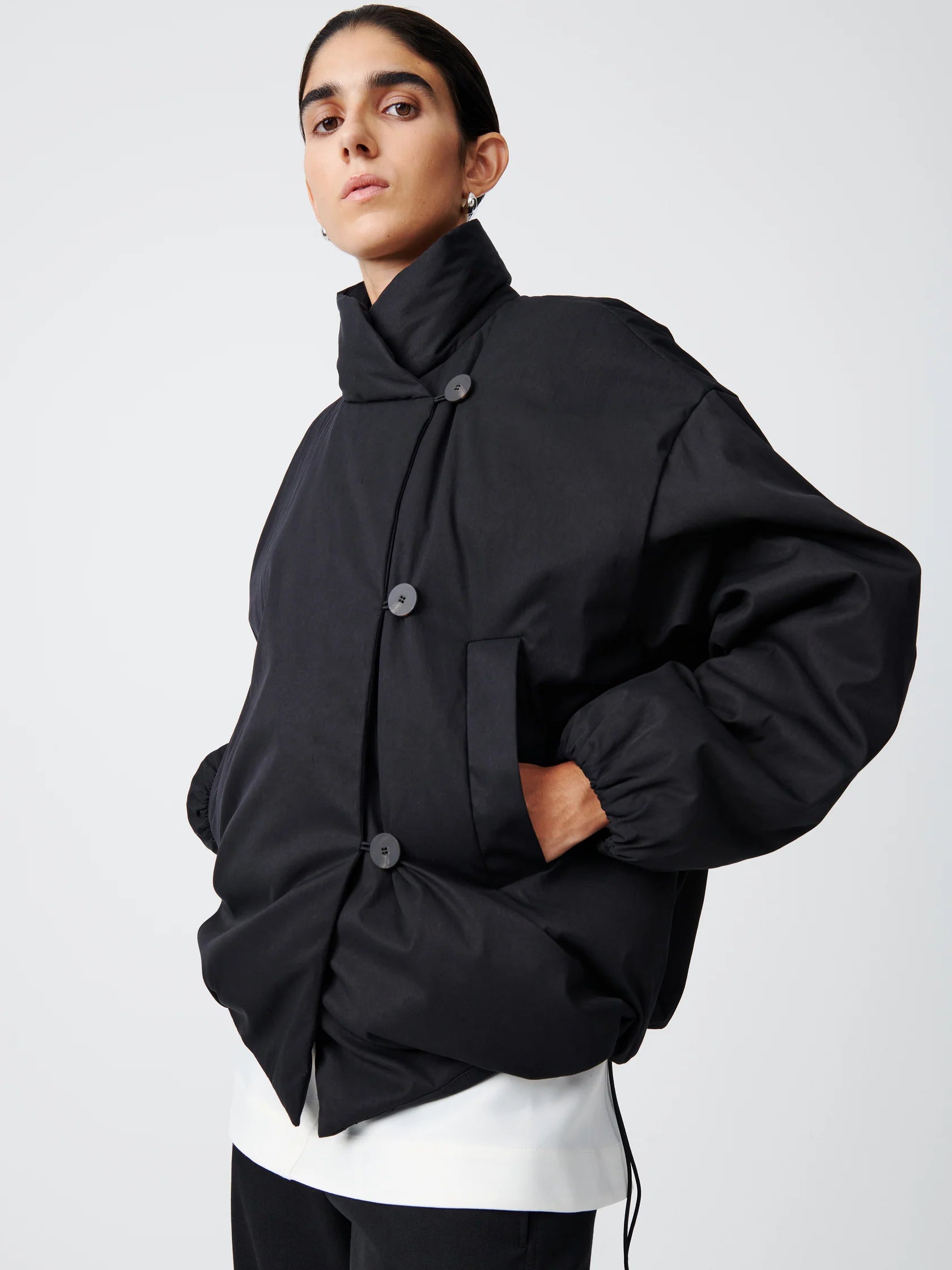 Namu Shop - Studio Nicholson Vaner Showerproof Padded Jacket - Black