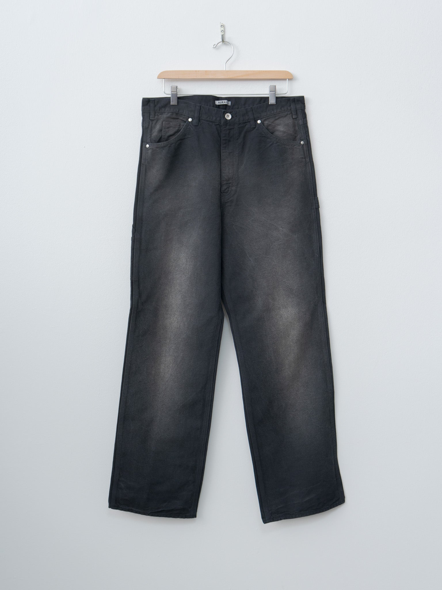 Namu Shop - Auralee Product Dyed Organic Cotton Duck Painter Pants - Faded Black