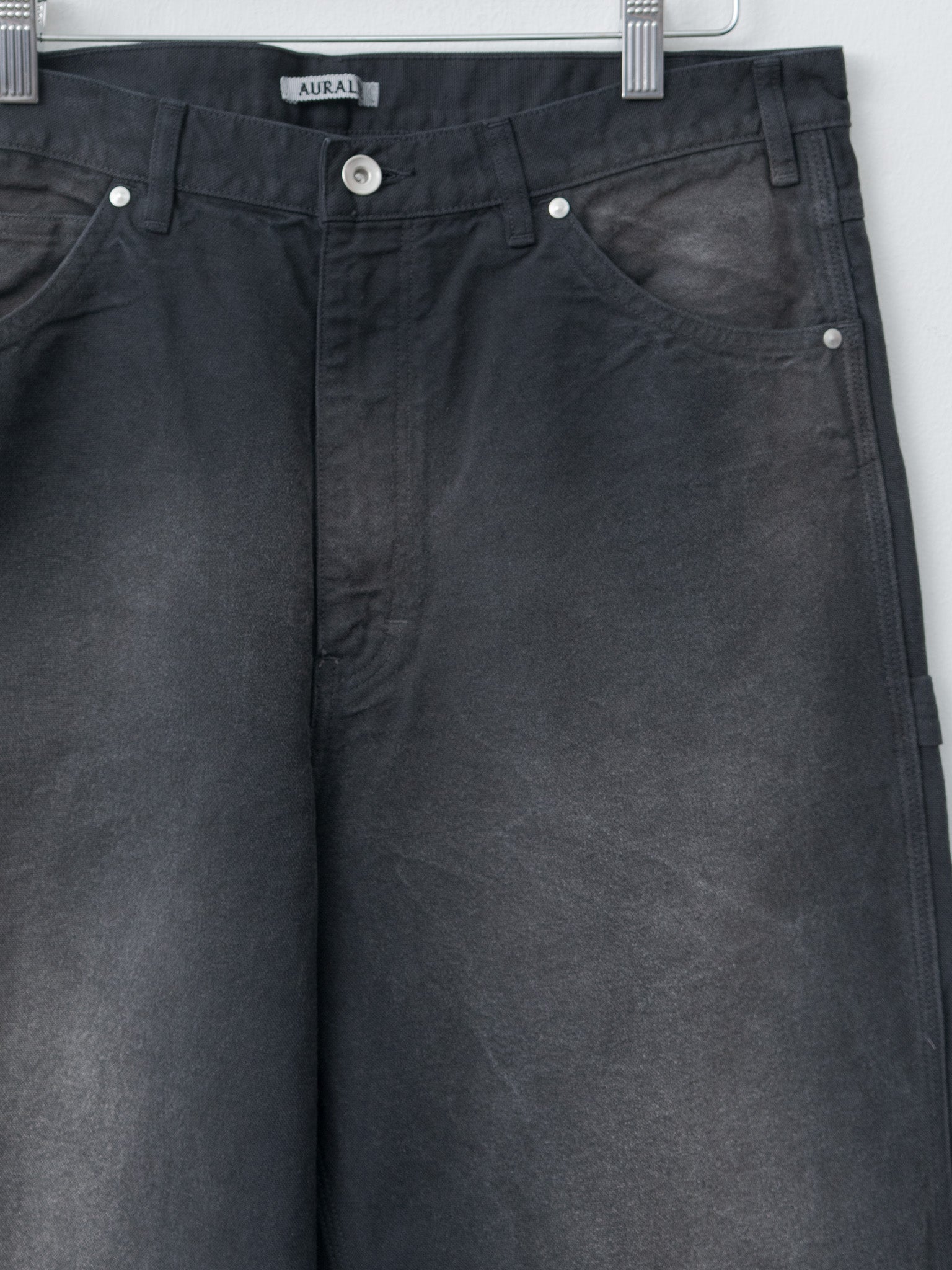 Namu Shop - Auralee Product Dyed Organic Cotton Duck Painter Pants - Faded Black