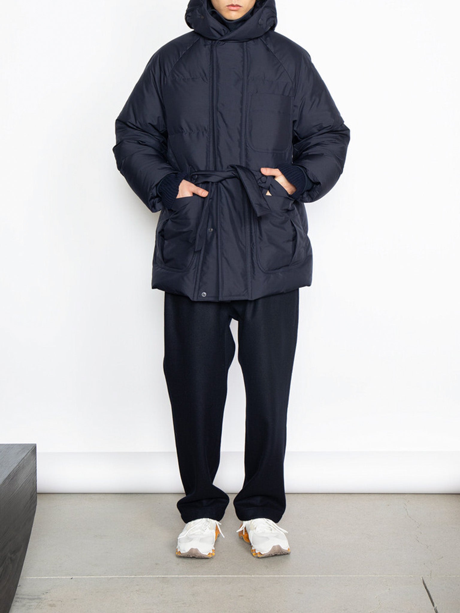 Namu Shop - Document Duck Down Hooded Robe - Navy