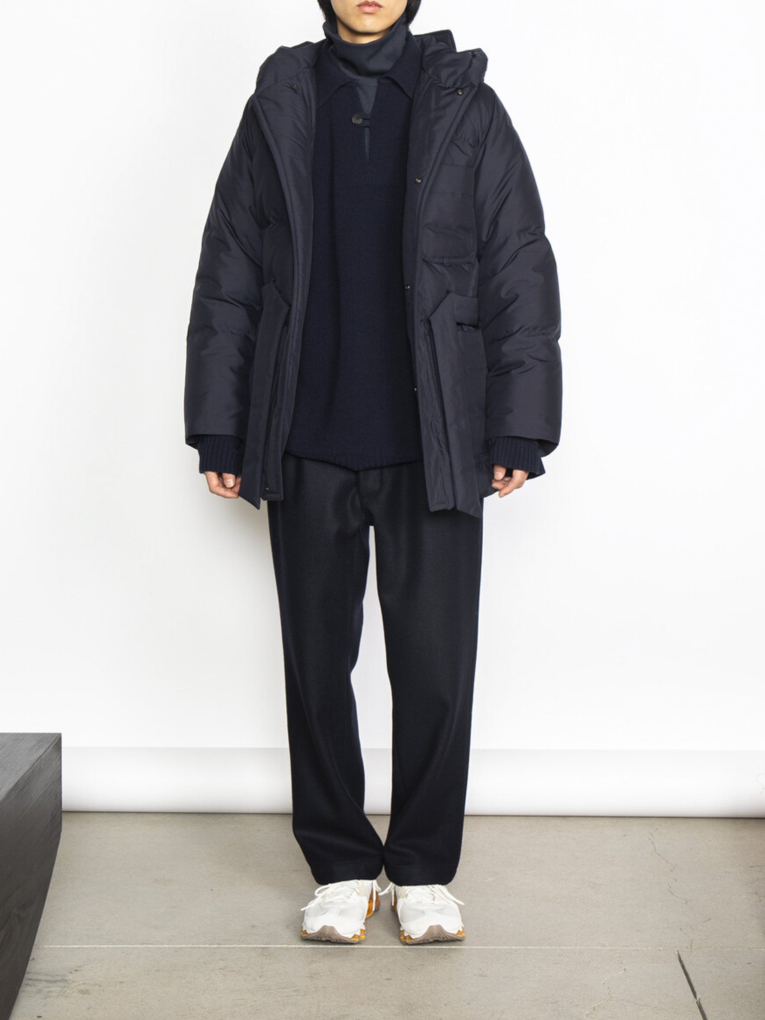 Namu Shop - Document Duck Down Hooded Robe - Navy