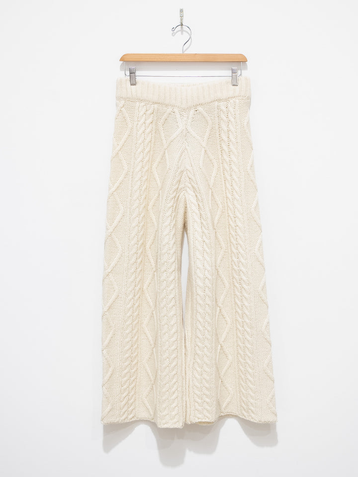Namu Shop - ICHI Wool Cable Knit Pants - White