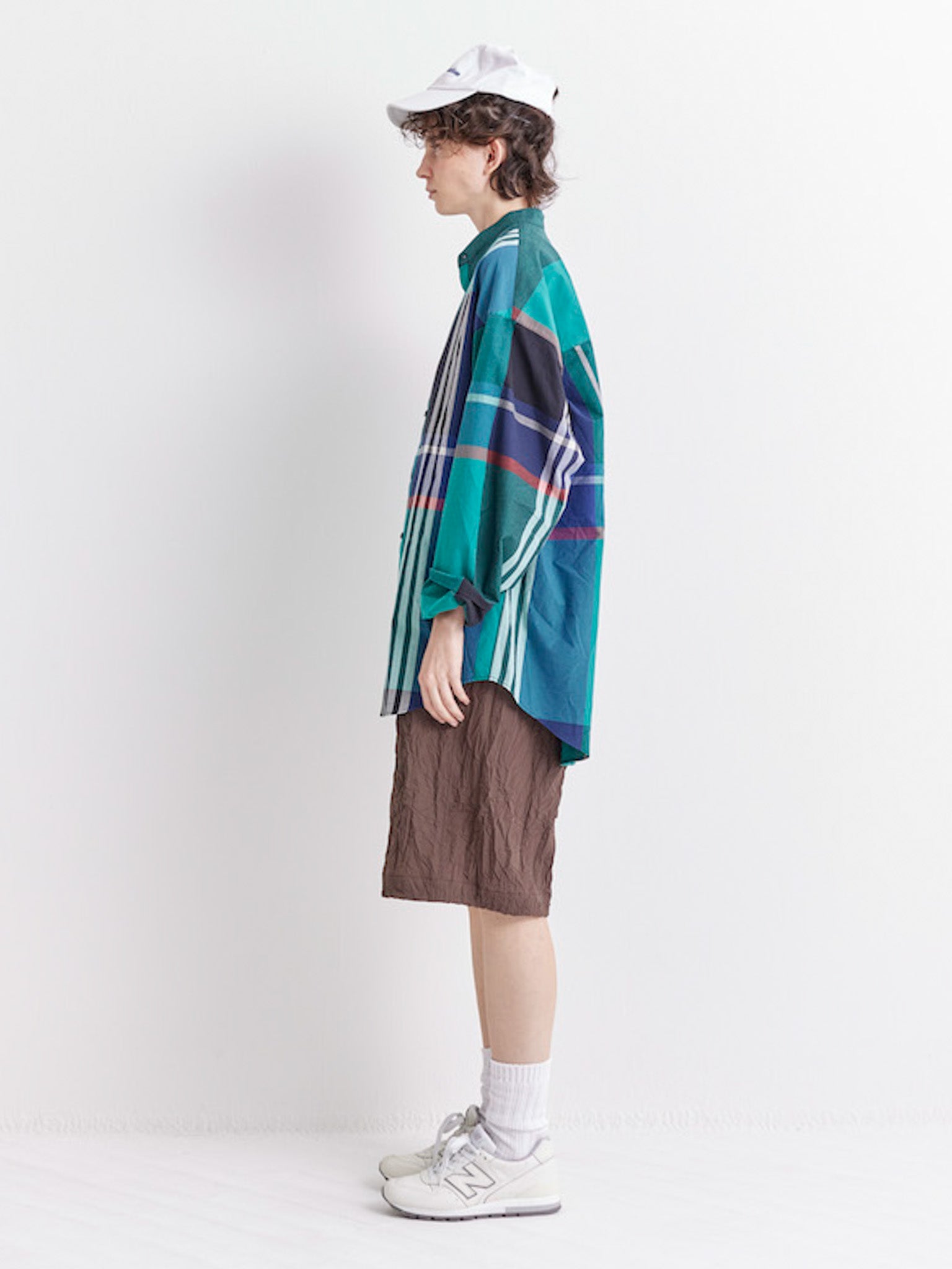 Namu Shop - Veritecoeur Stand Collar Shirt - Fukamidori Check
