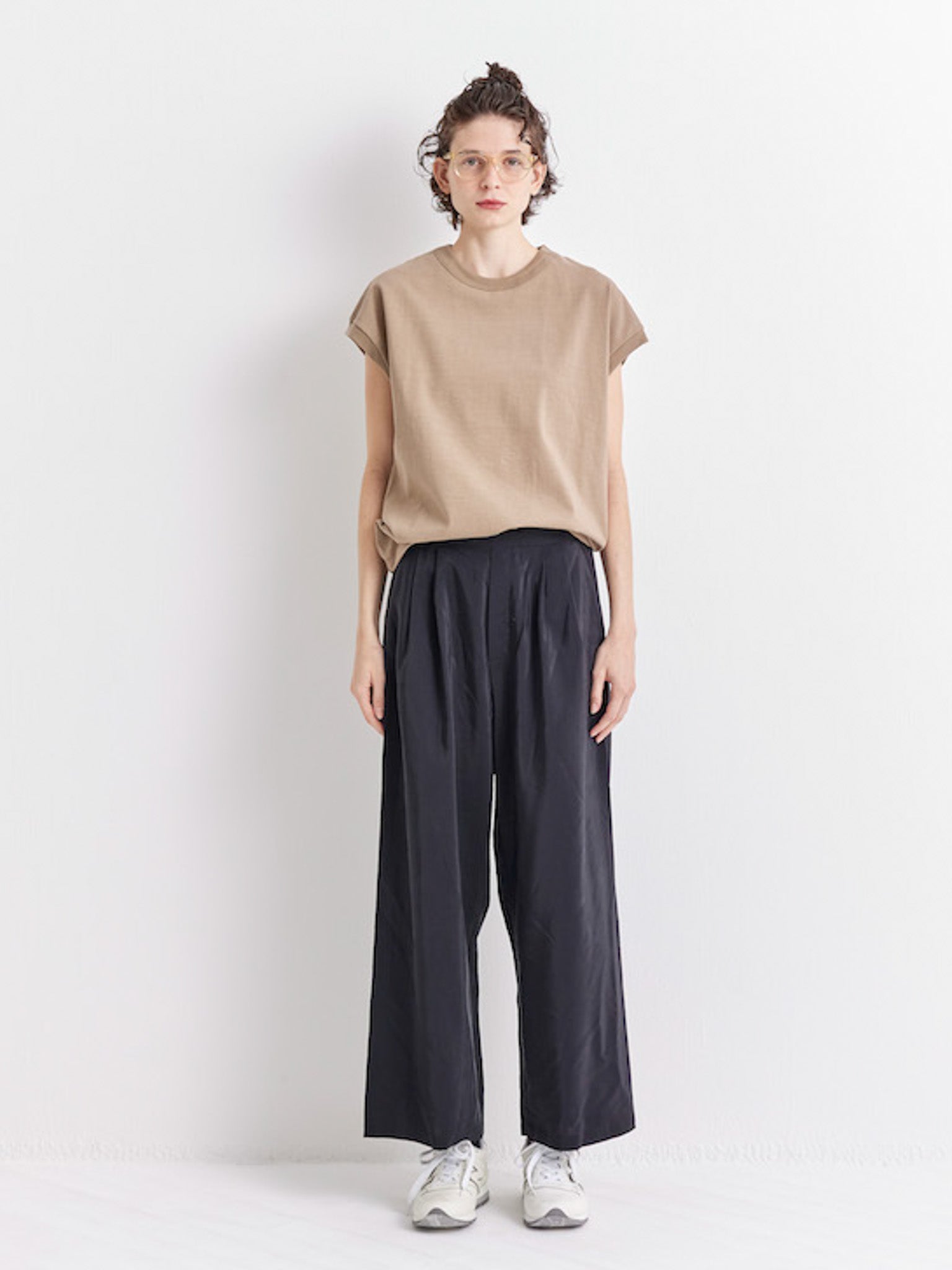 Namu Shop - Veritecoeur Hard Twist Drop Shoulder Tee - Beige