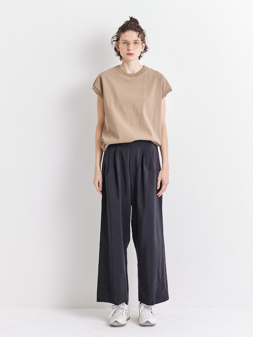 Namu Shop - Veritecoeur Hard Twist Drop Shoulder Tee - Beige