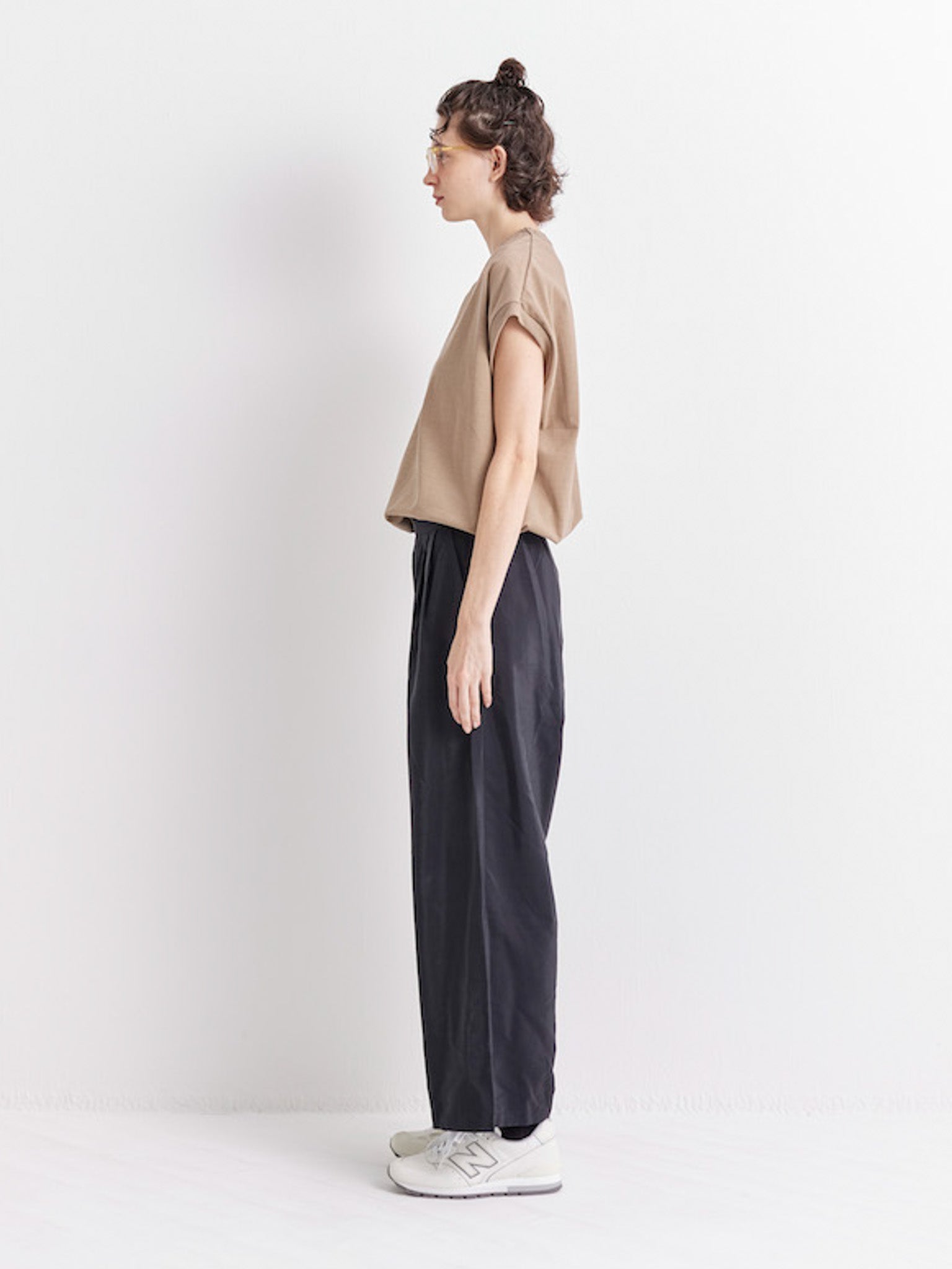 Namu Shop - Veritecoeur Hard Twist Drop Shoulder Tee - Beige