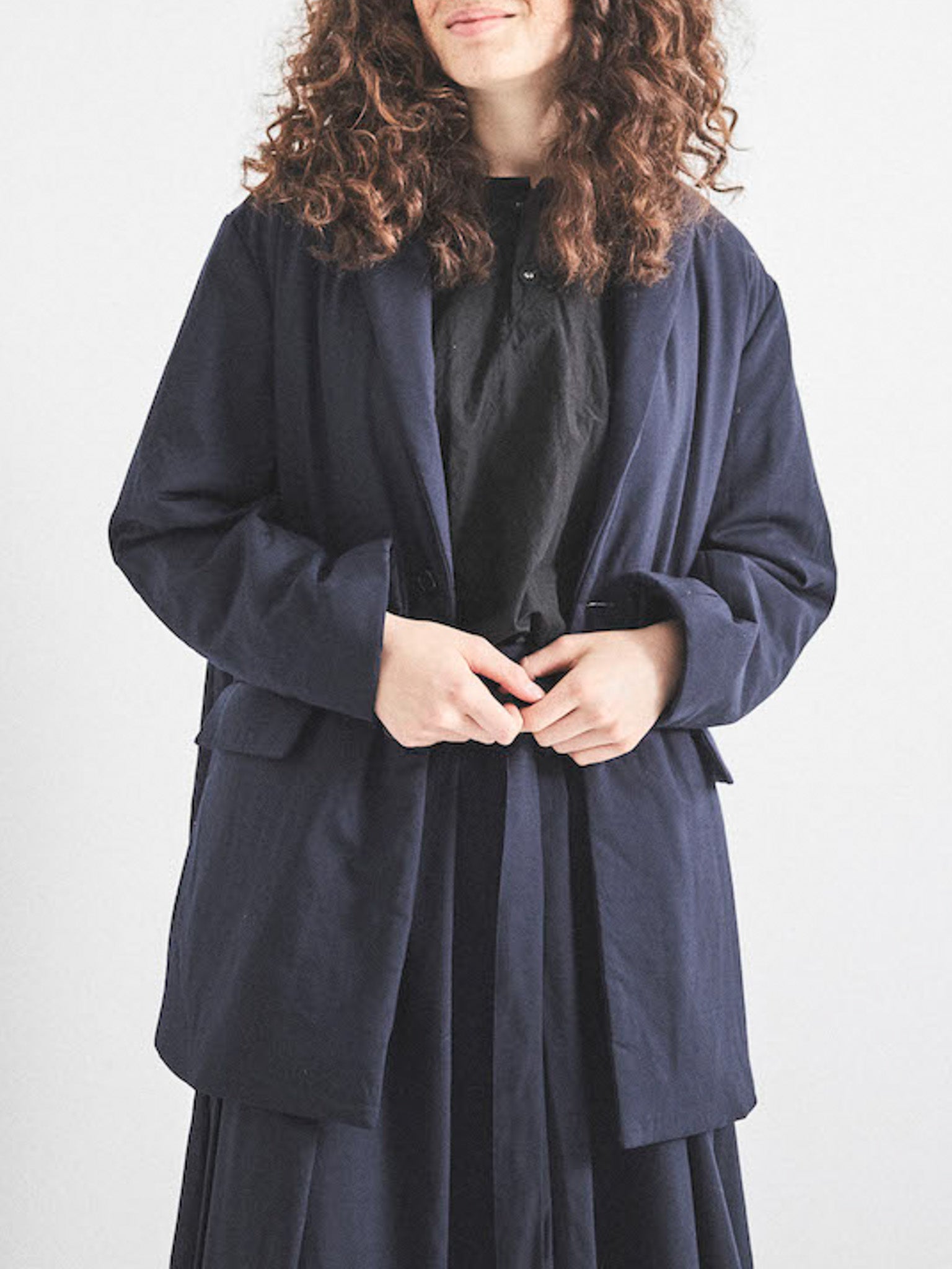 Namu Shop - Veritecoeur Padded Tailored Jacket - Navy