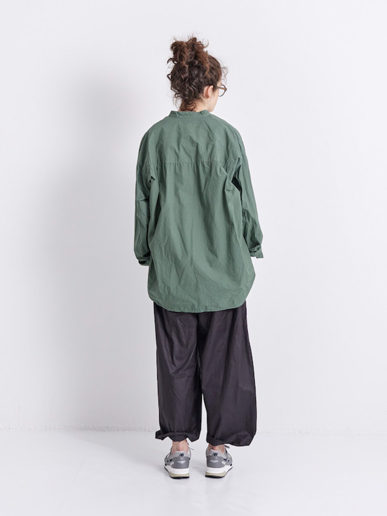 Namu Shop - Veritecoeur Stand Collar Shirt - Navy