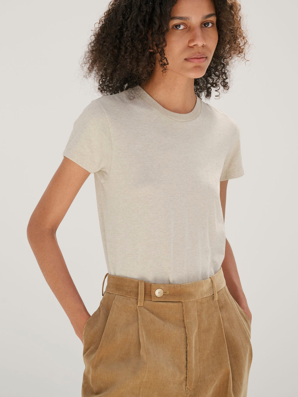 Namu Shop - Auralee Seamless Crewneck Tee - Top Brown