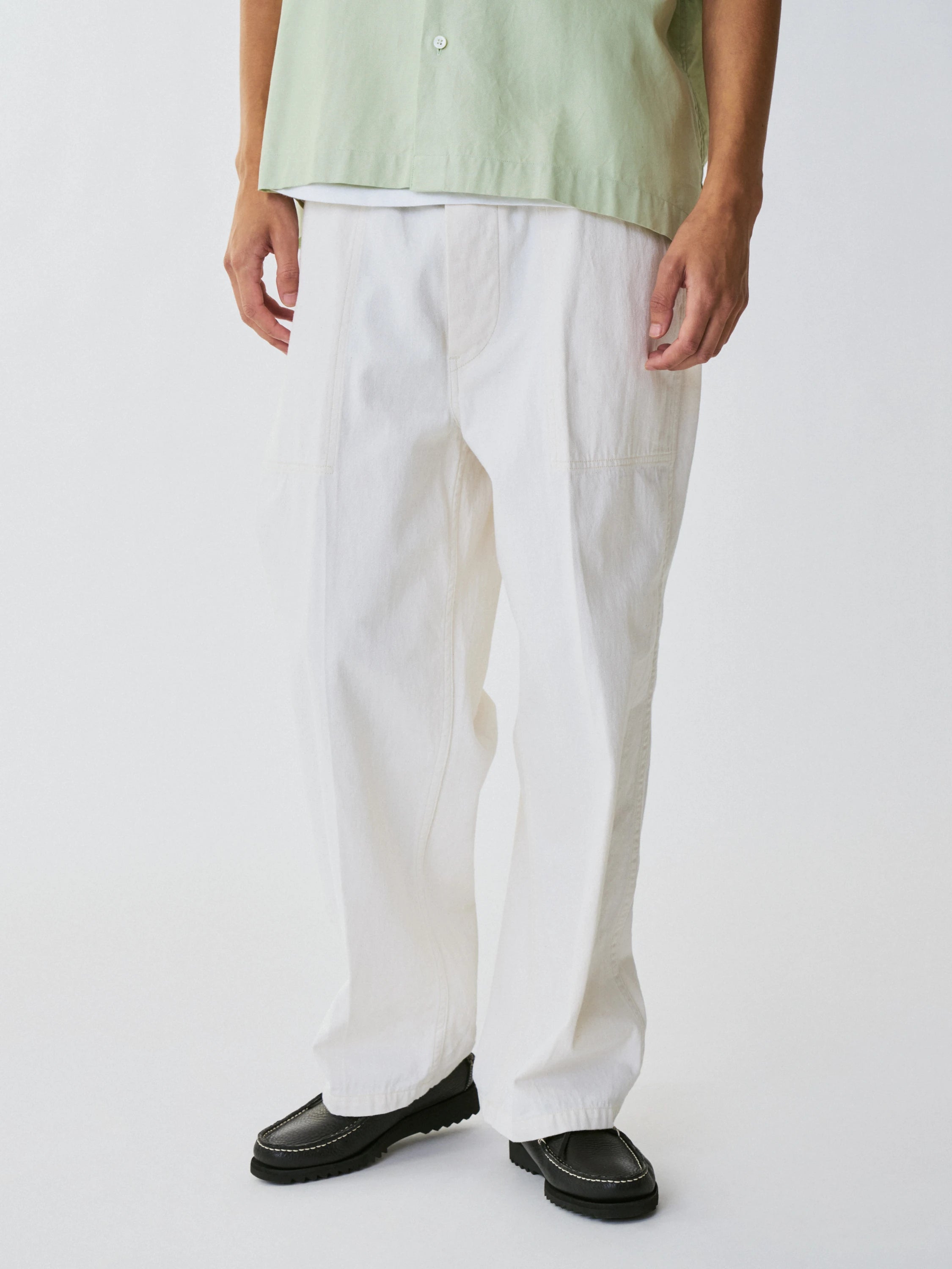 Namu Shop - Kaptain Sunshine Baker Denim Pants - White