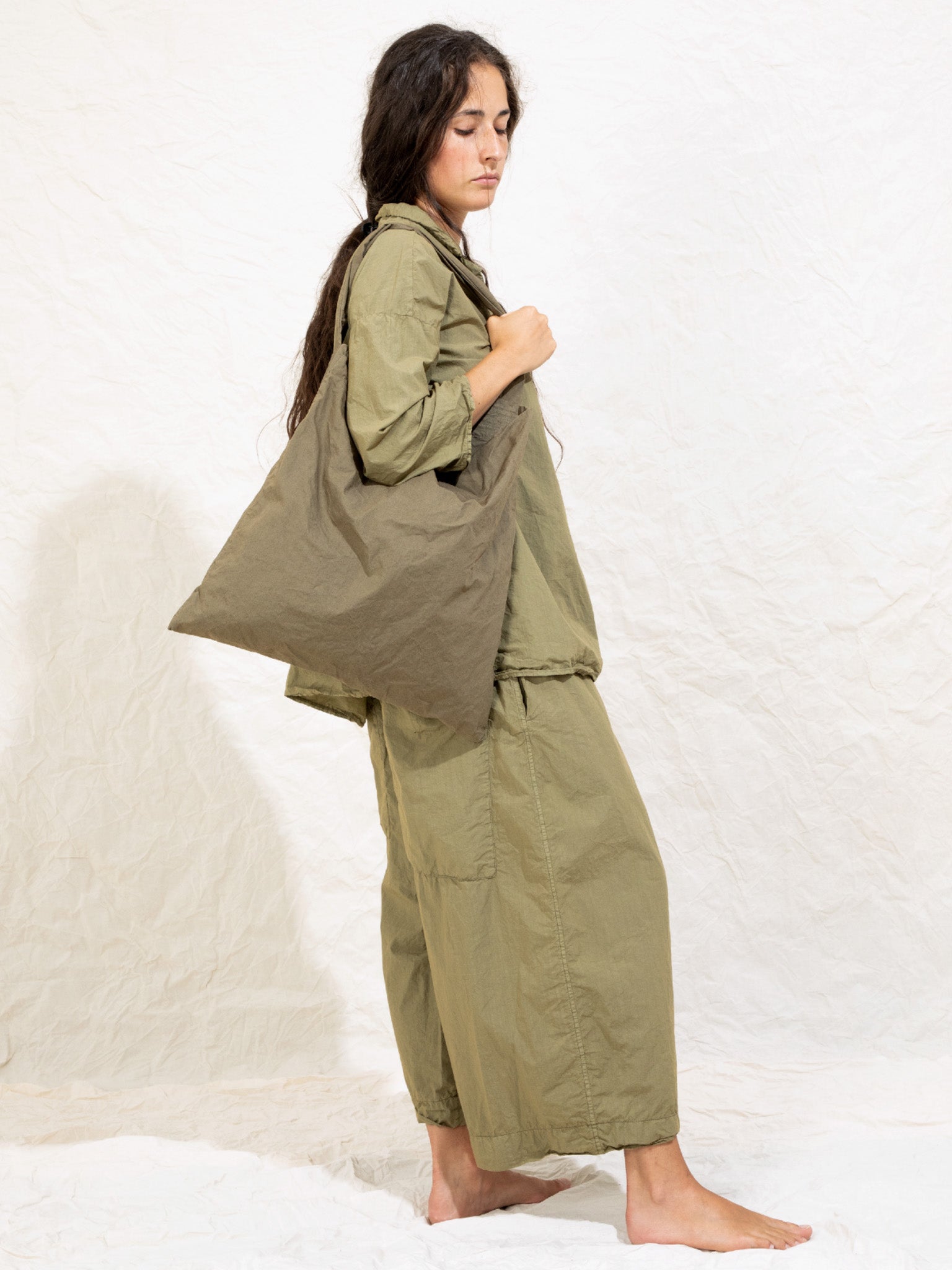 Namu Shop - Album di Famiglia Wide Trousers TC - Moss