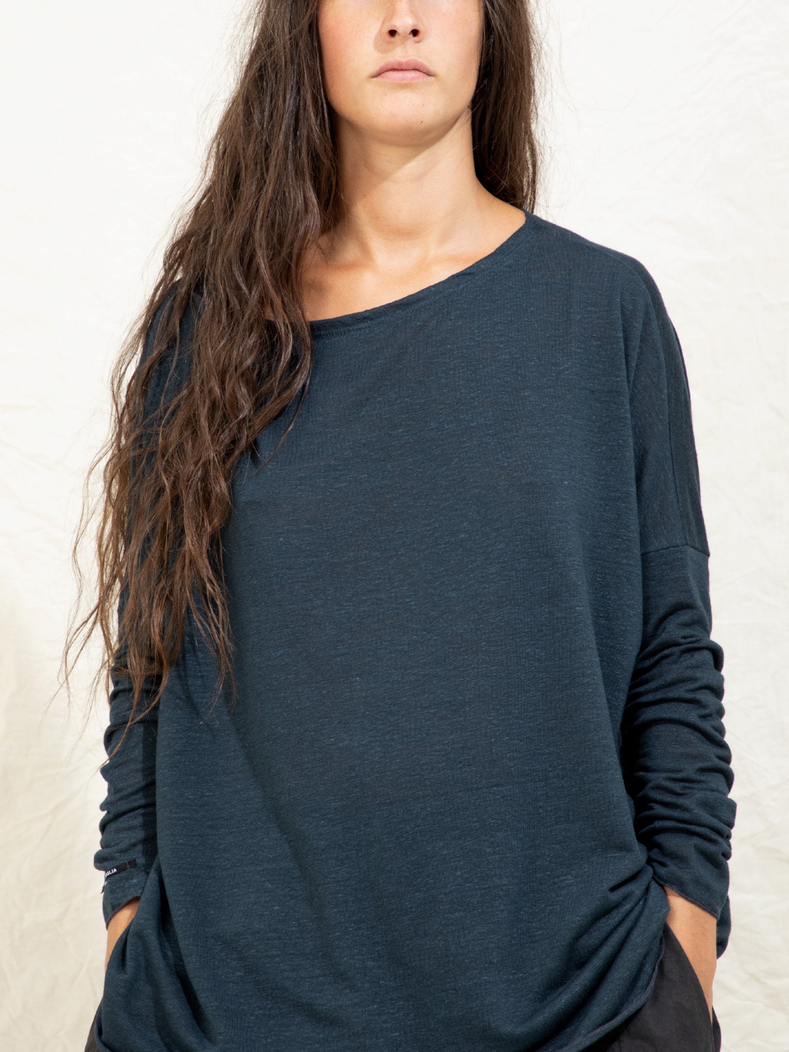 Namu Shop - Album di Famiglia Linen Jumper - Navy