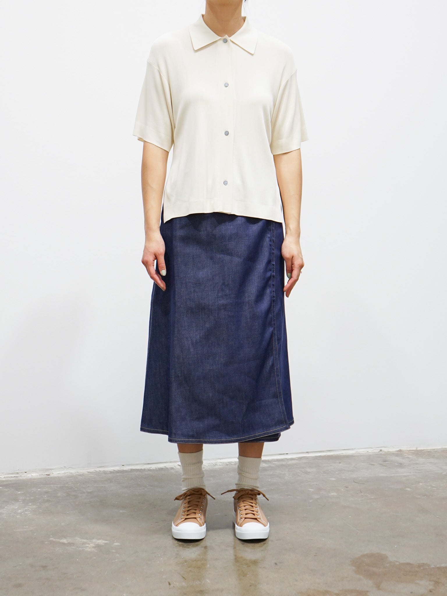 Namu Shop - Studio Nicholson Cedrus Jersey Short Sleeve Shirt - Parchment