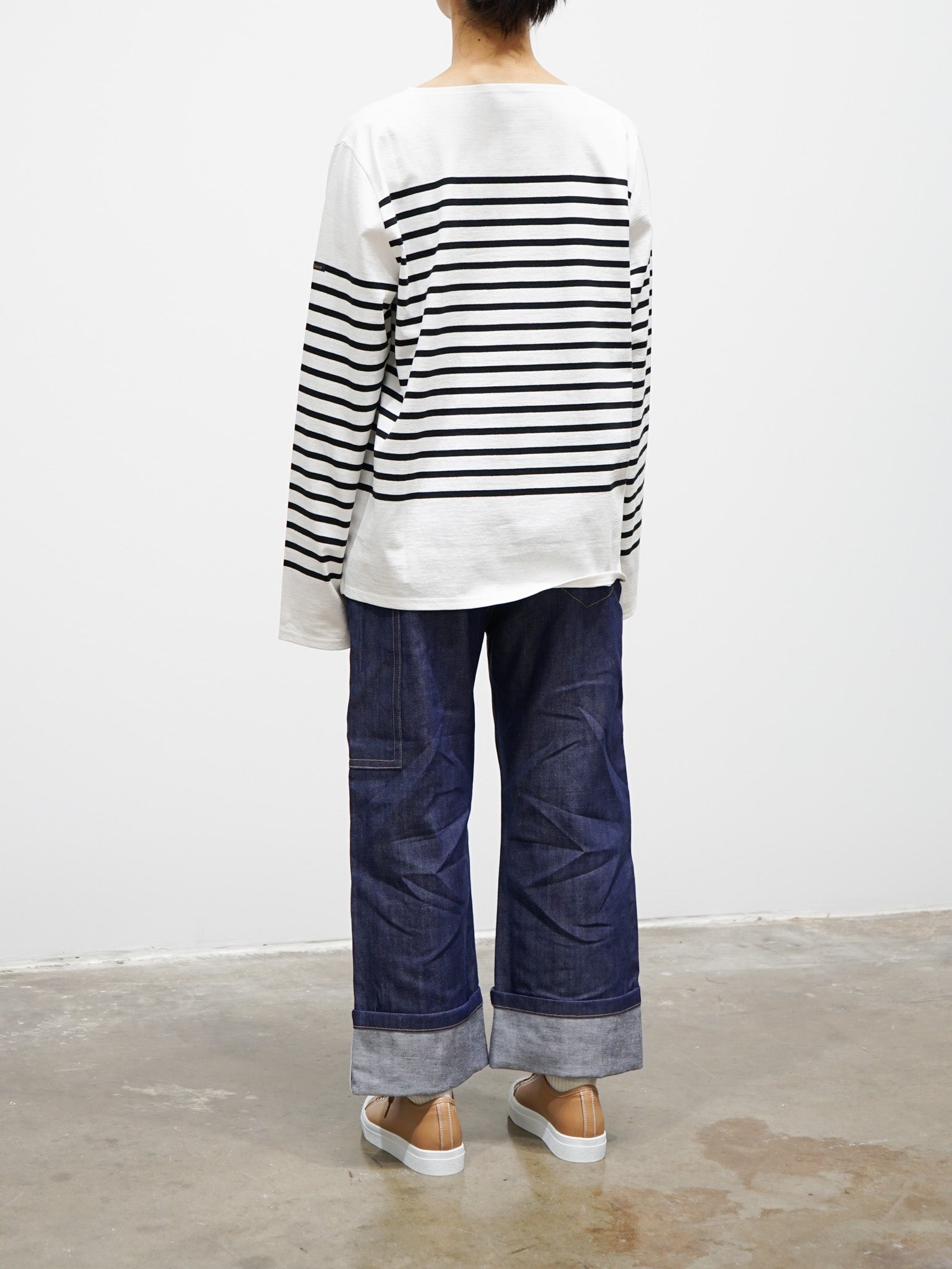 Namu Shop - Veritecoeur Le Minor Border Longsleeve Tee - Royal Blue x White