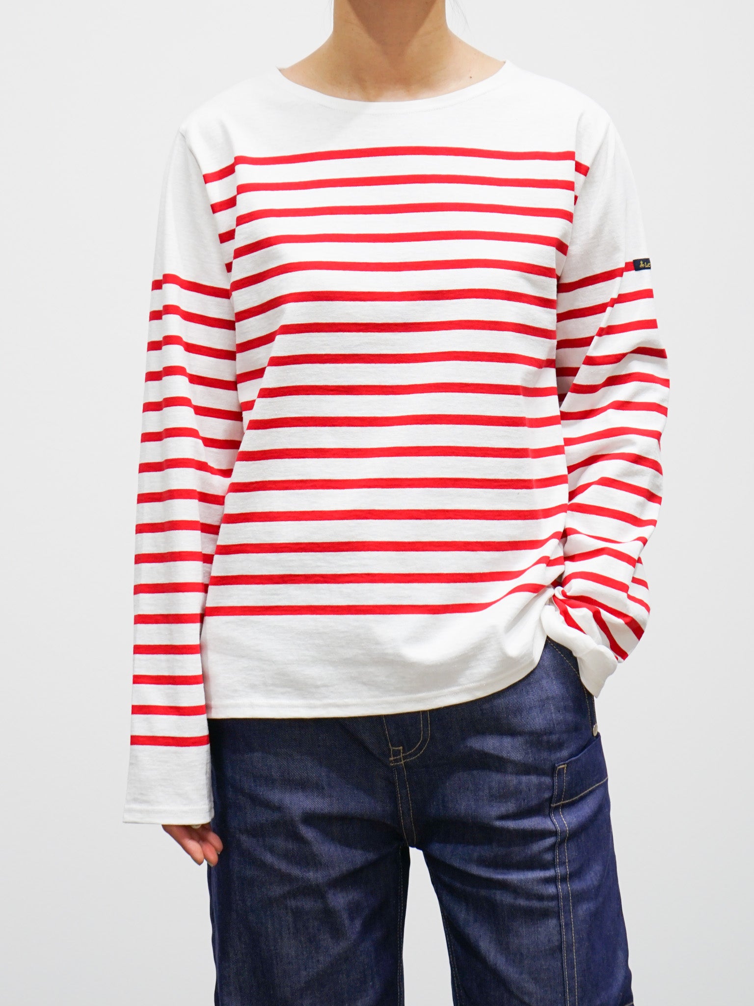 Namu Shop - Veritecoeur Le Minor Border Longsleeve Tee - Royal Blue x White