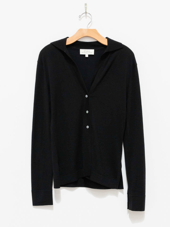 Namu Shop - Studio Nicholson Torr Superfine Button Through Shirt - Black
