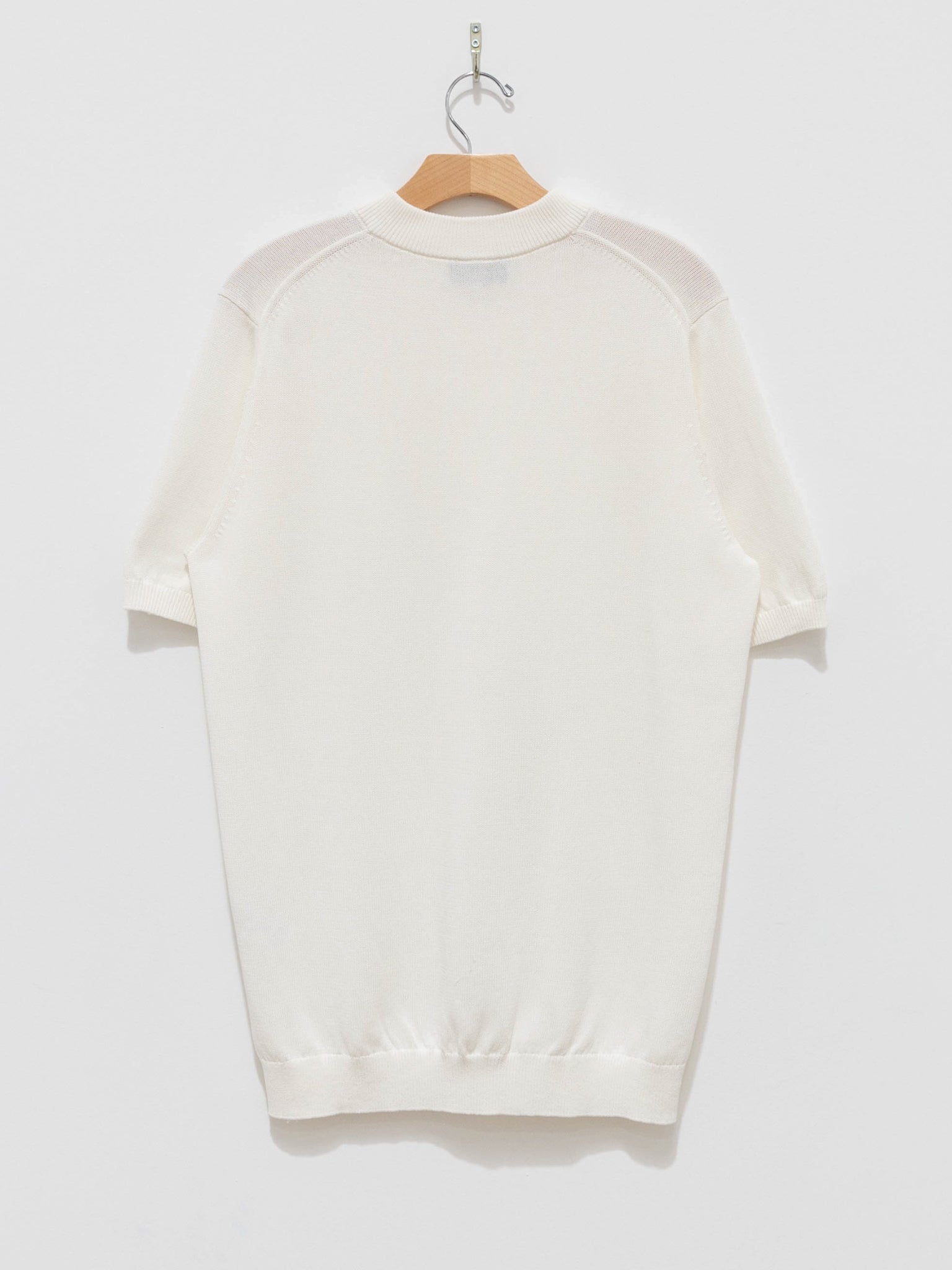 Namu Shop - Studio Nicholson Tula V-Neck Short Sleeve Knit - Ivory