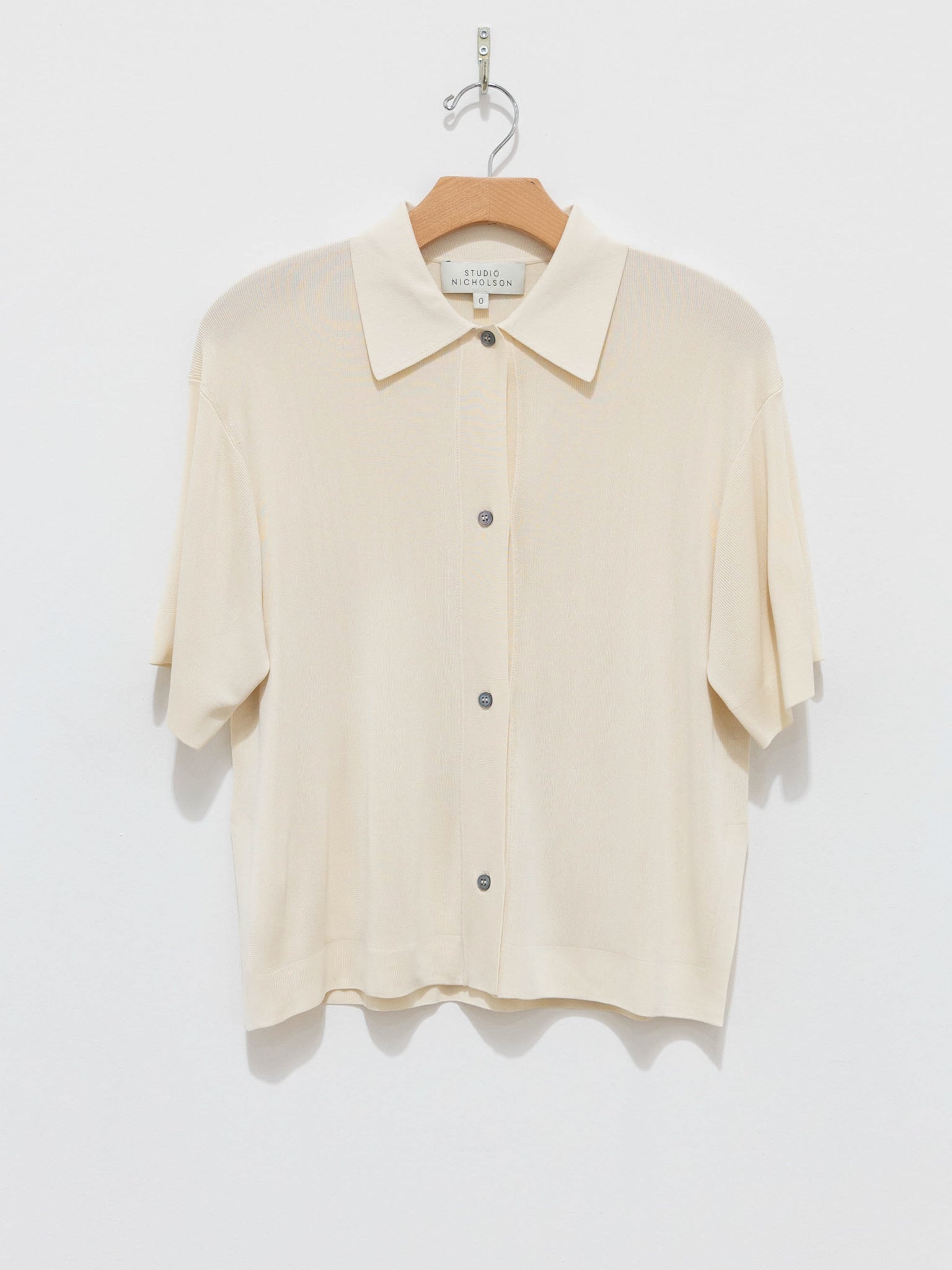 Namu Shop - Studio Nicholson Cedrus Jersey Short Sleeve Shirt - Parchment