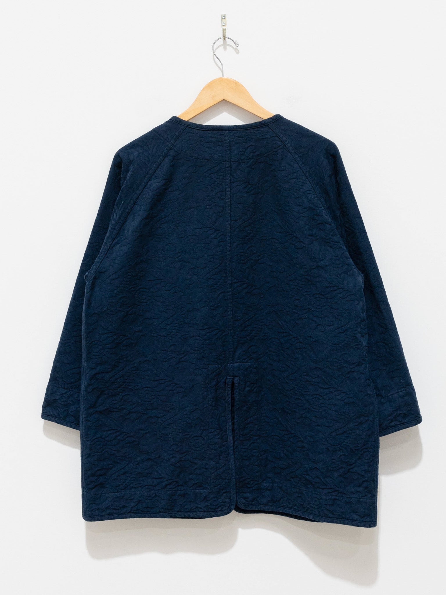 Namu Shop - ts(s) Garment Dye Paisley Collarless Easy Jacket - Navy
