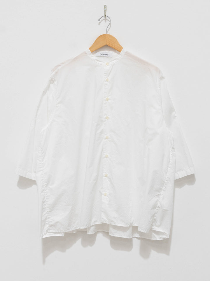 Namu Shop - Veritecoeur Band Collar Gather Back Shirt - White