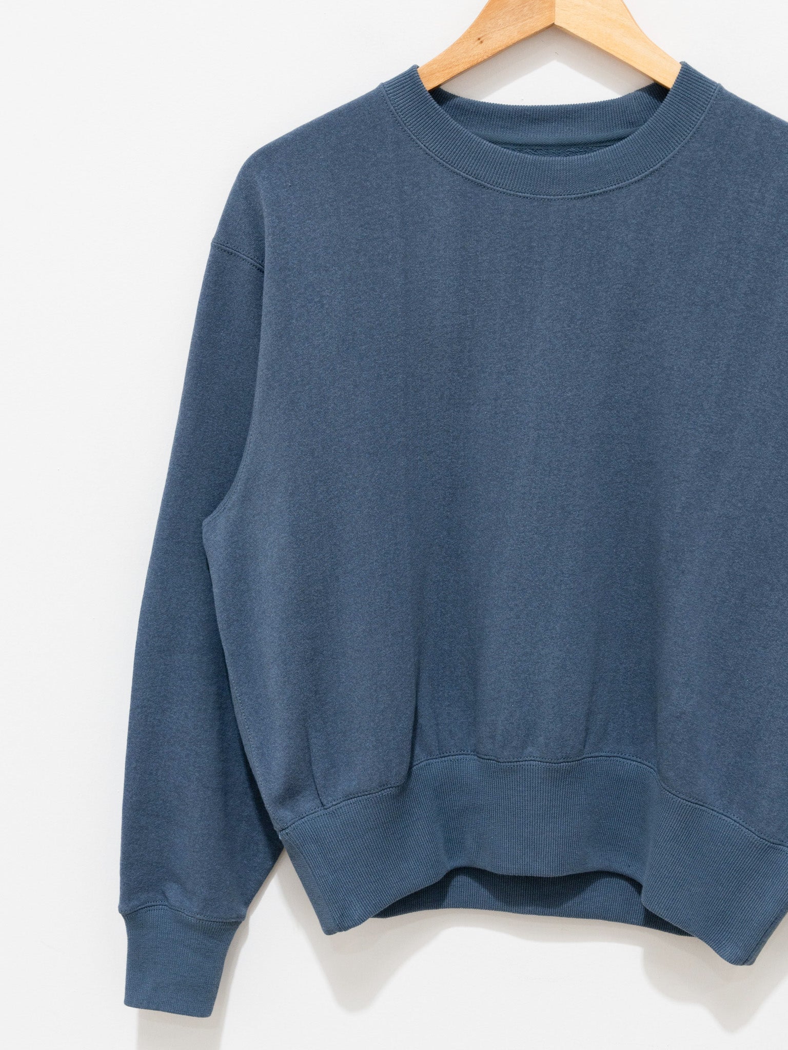 Namu Shop - Unfil Cotton & Paper Terry Sweatshirt - Graphite Blue