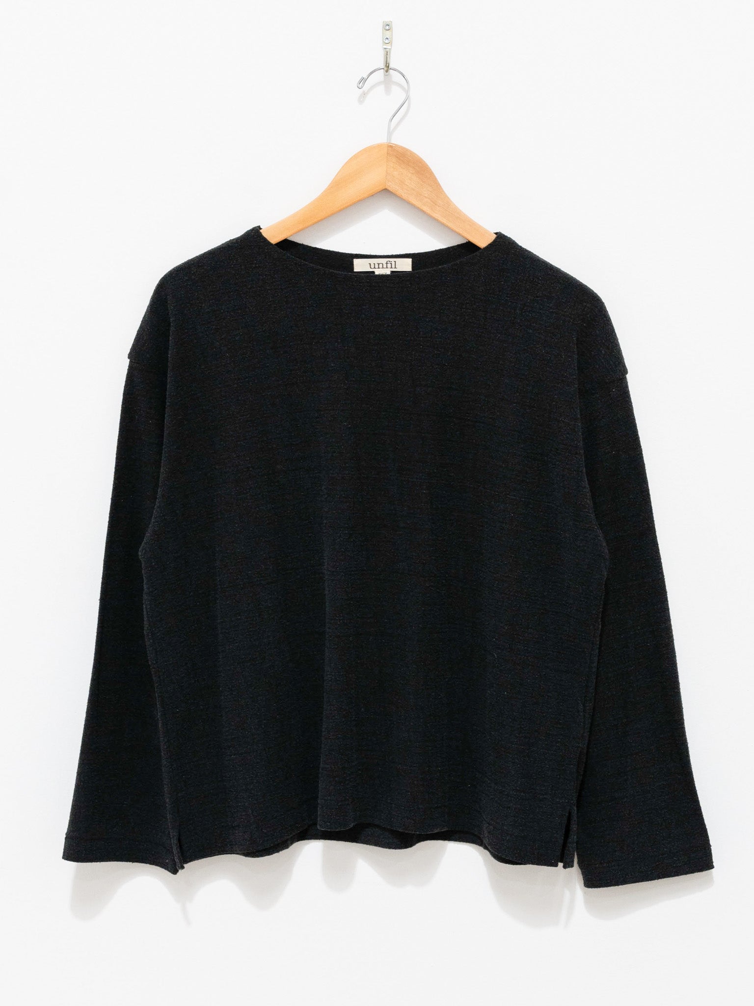 Namu Shop - Unfil Raw Silk Jersey L/S Tee - Black