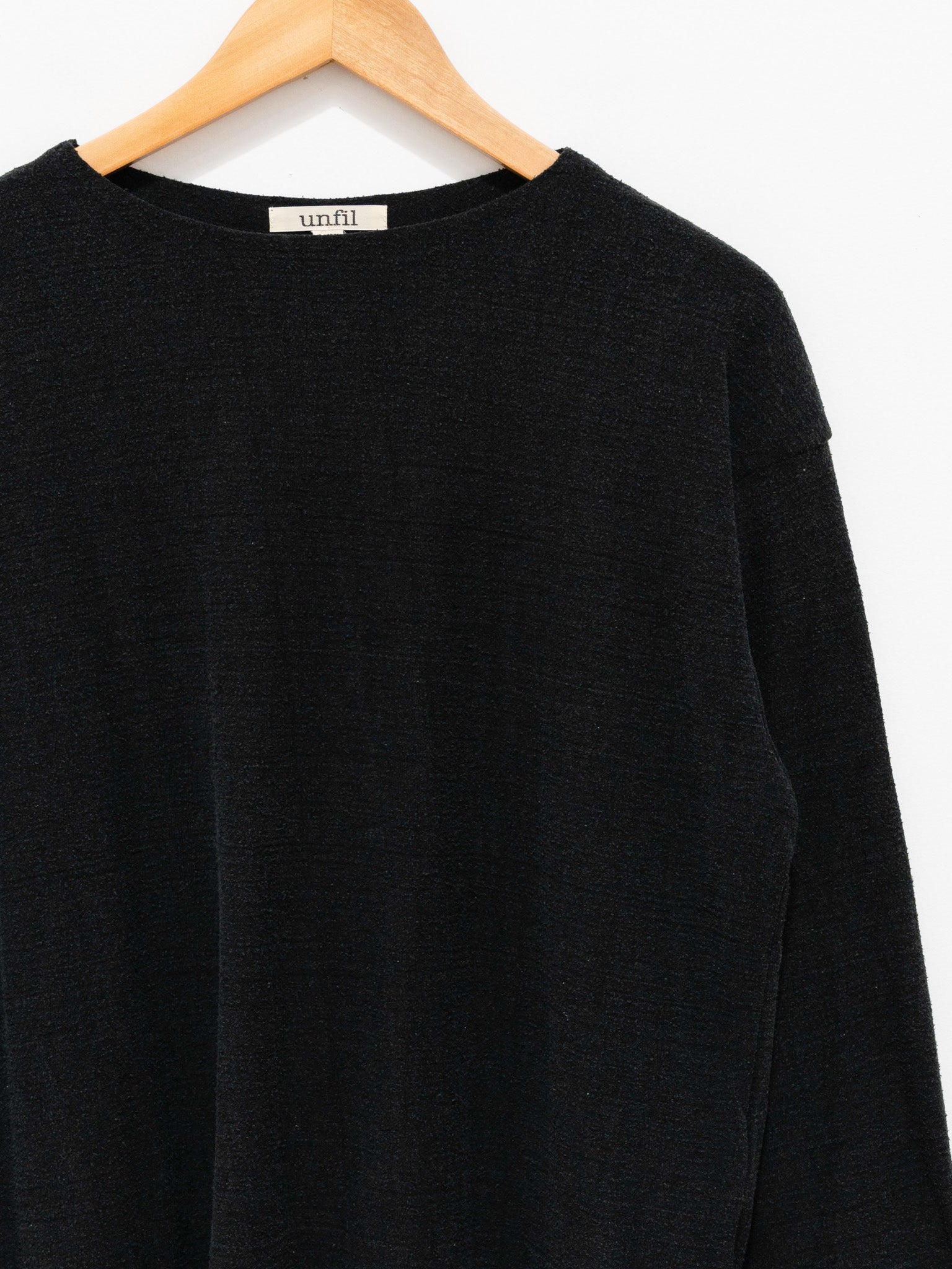 Namu Shop - Unfil Raw Silk Jersey L/S Tee - Black