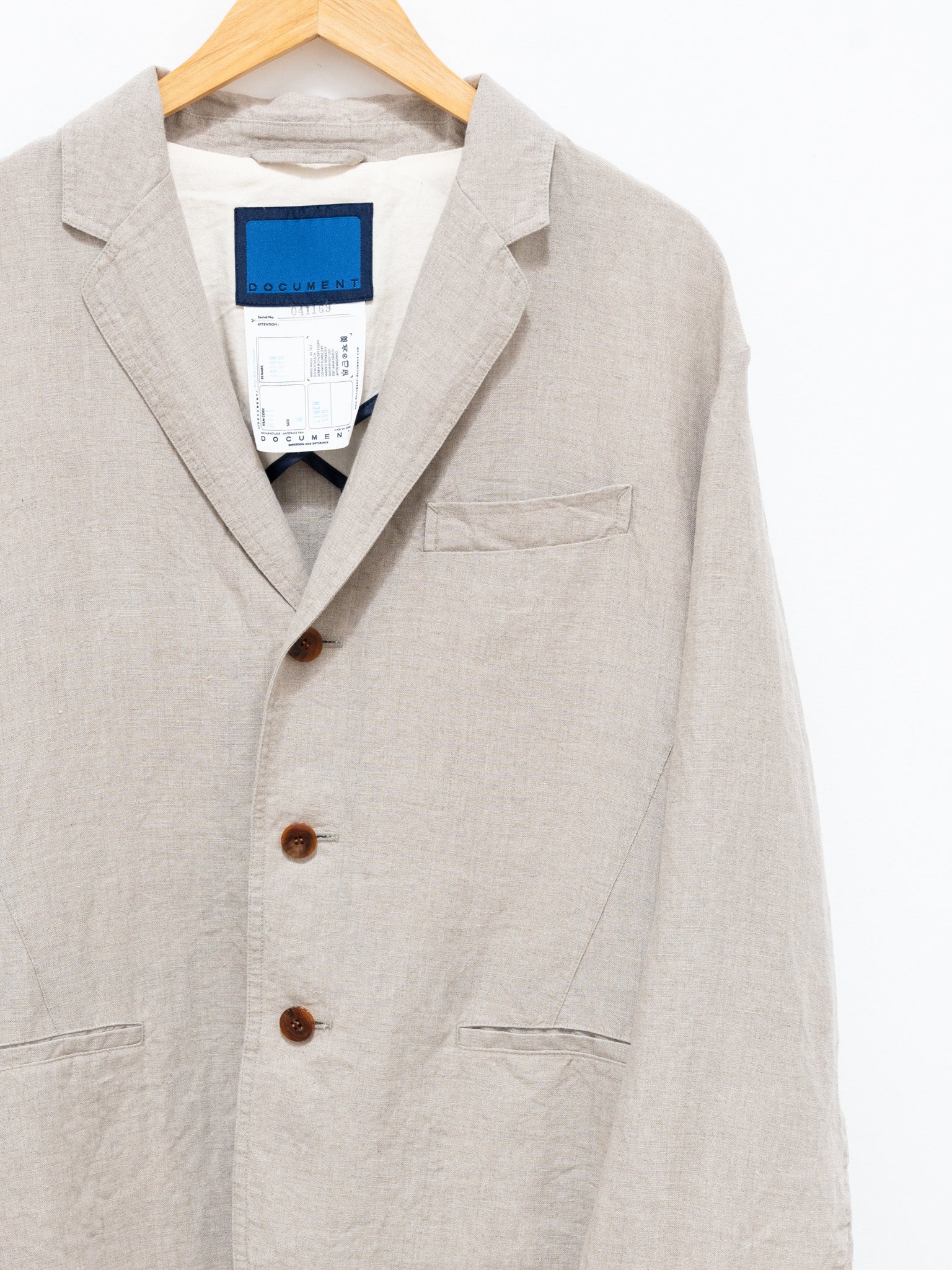 Namu Shop - Document Irish Linen Relaxed Jacket - Beige