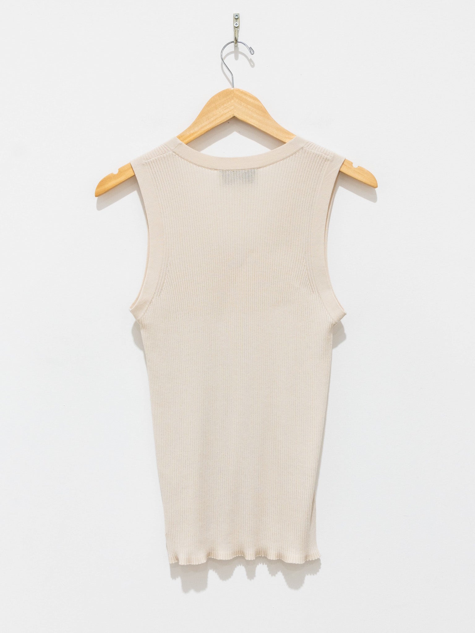 Namu Shop - Studio Nicholson Rakko Fine Crepe Cotton Knit Tank - Oyster