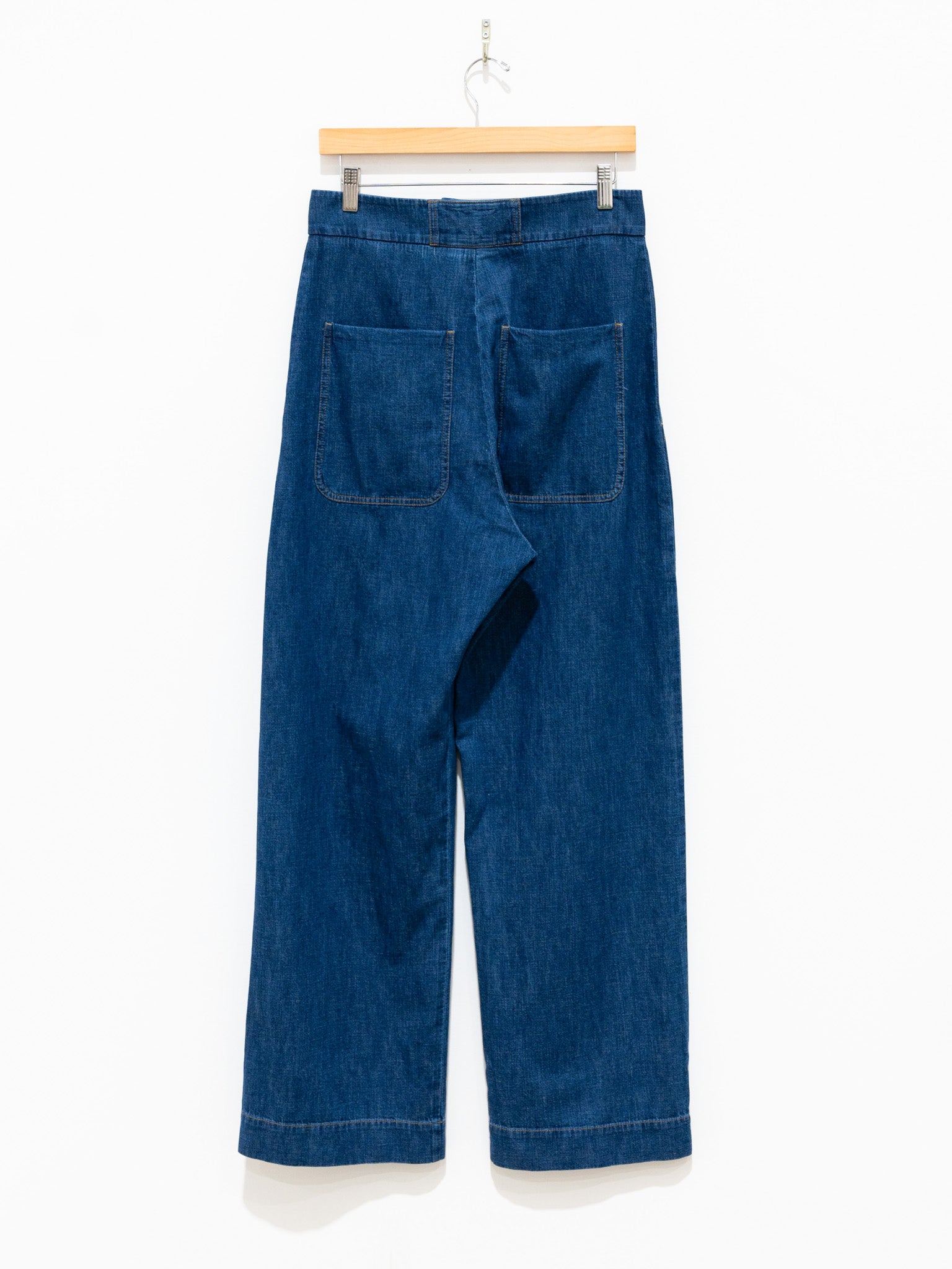 Namu Shop - Studio Nicholson Meyer Chambray Denim Zip Pants - Indigo