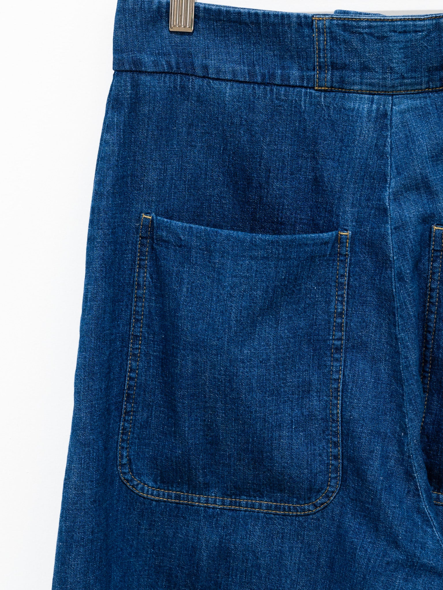 Namu Shop - Studio Nicholson Meyer Chambray Denim Zip Pants - Indigo
