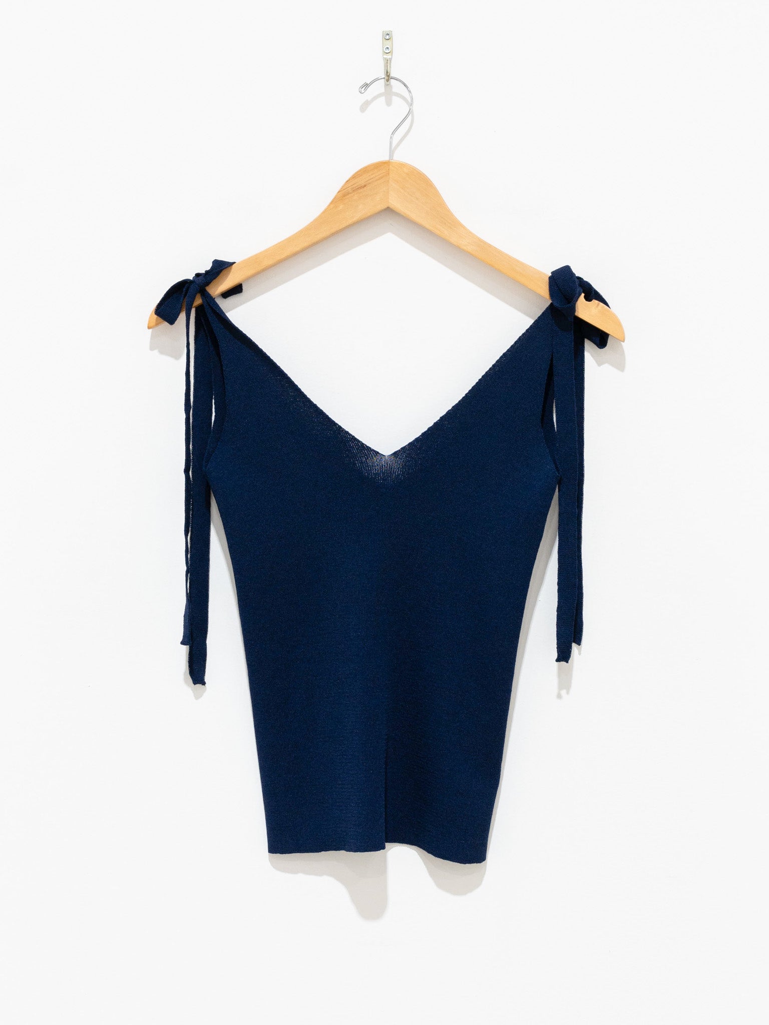 Namu Shop - Sara Lanzi Bow Strap Top - Navy