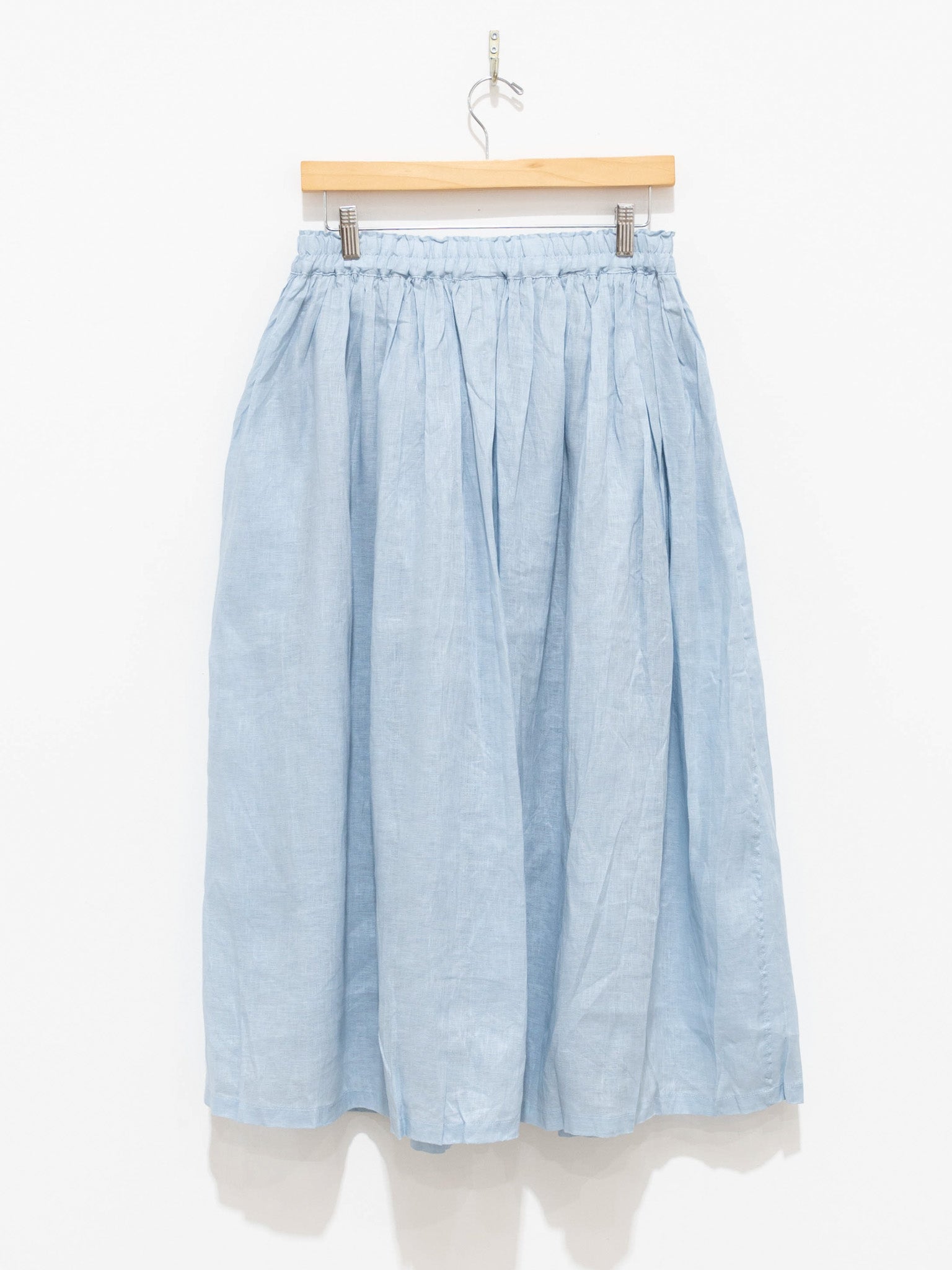 Namu Shop - Ichi Antiquites Color Linen Skirt - Light Blue