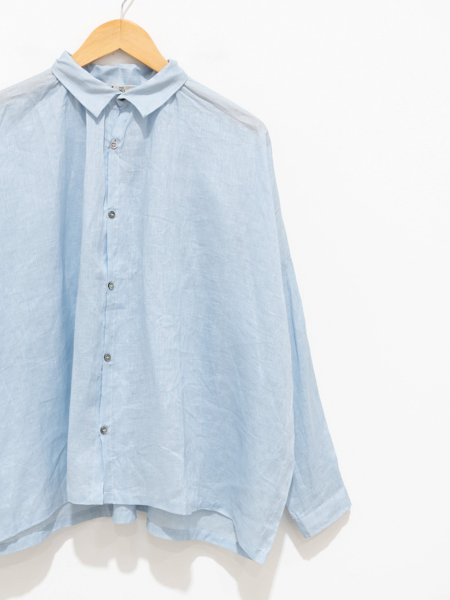 Namu Shop - Ichi Antiquites Color Linen Shirt - Light Blue