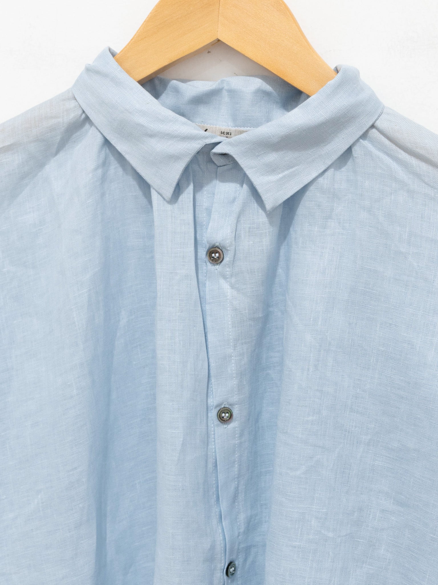 Namu Shop - Ichi Antiquites Color Linen Shirt - Light Blue