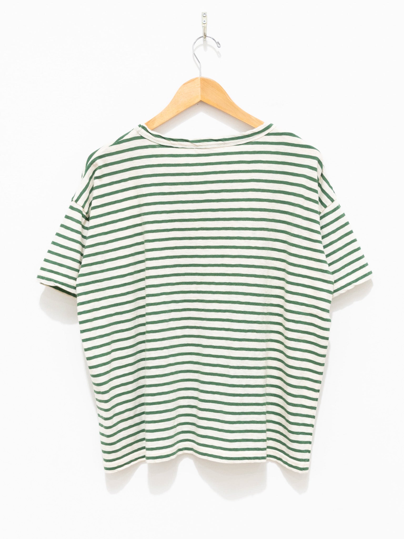 Namu Shop - Ichi Antiquites Cotton Border T-shirt - Natural x Green