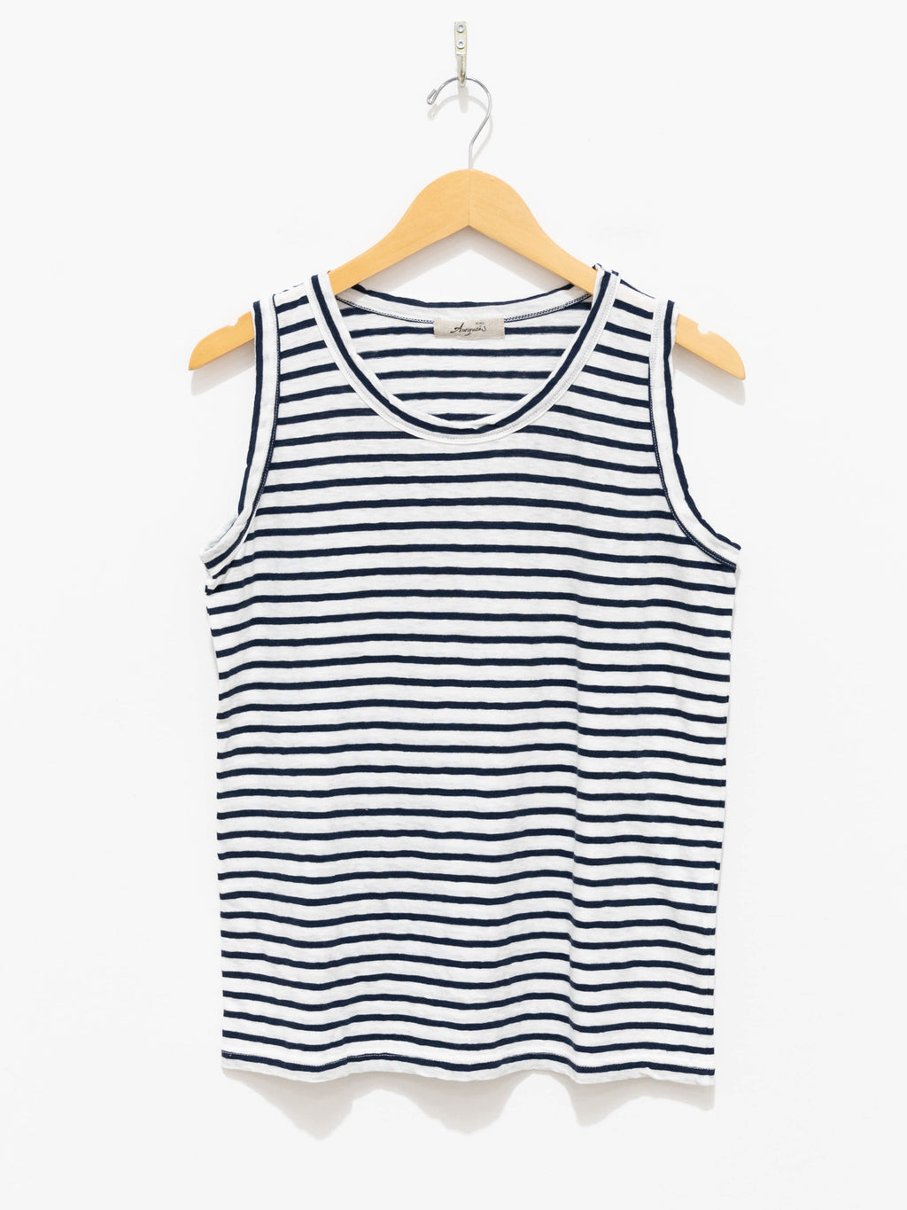 Namu Shop - Ichi Antiquites Cotton Border Tank Top - White x Dark Navy