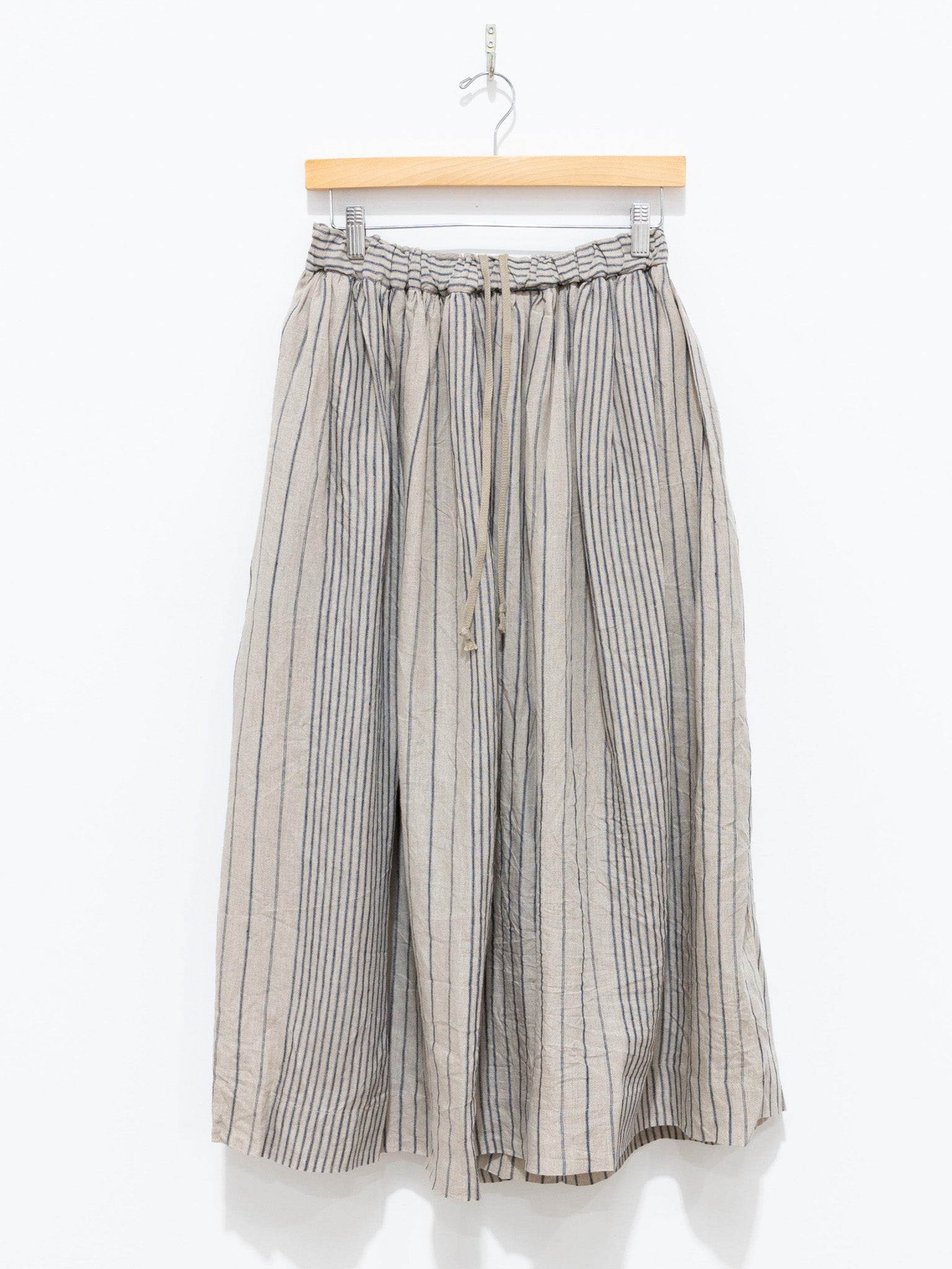 Namu Shop - Ichi Antiquites Linen Random Stripes Skirt - Natural