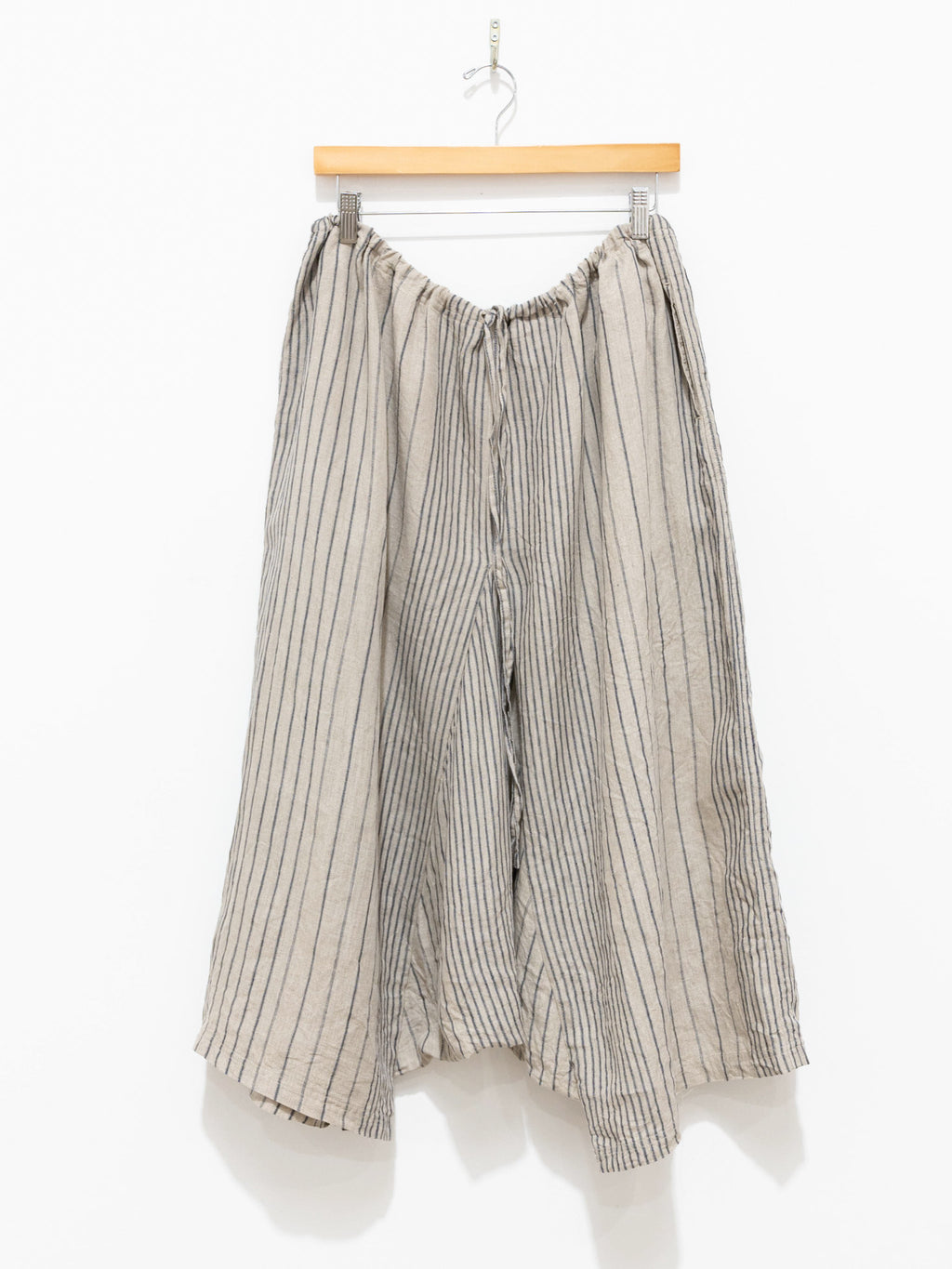 Namu Shop - Ichi Antiquites Linen Random Stripes Sarrouel Pants - Natural