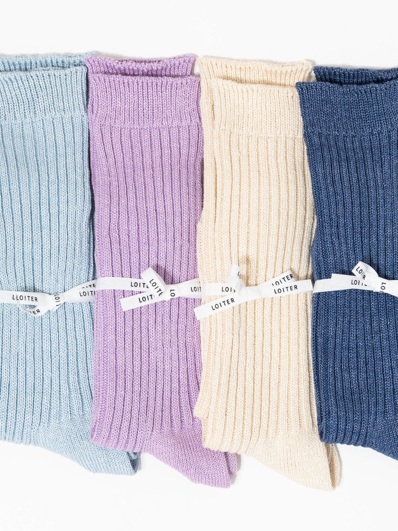 Namu Shop - Ichi Antiquites Linen Rib Socks - 4 Colors